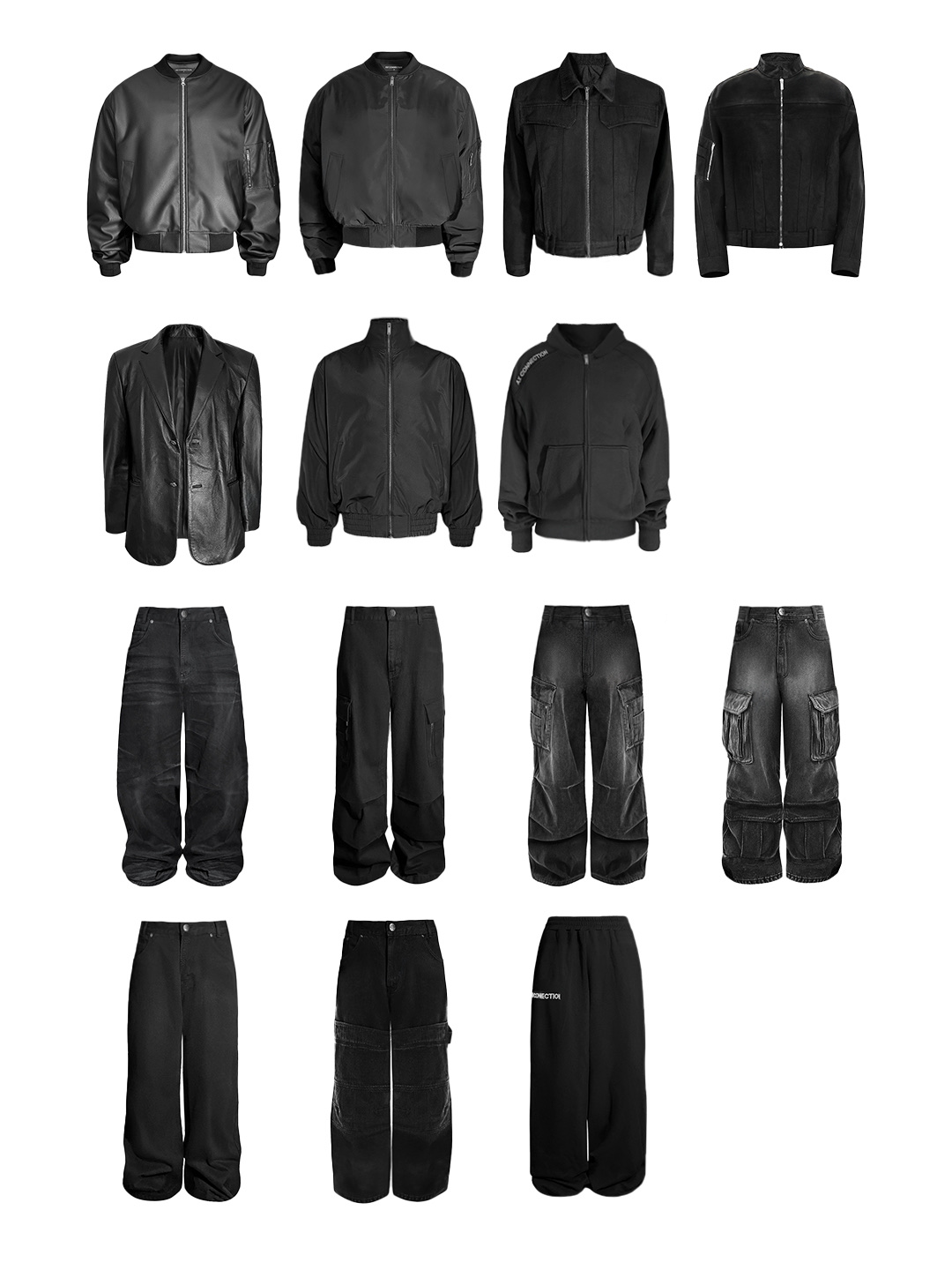 AX CONNECTION Tactical Cracked Leather Bomber Jacket, AX CONNECTION Tactical Cargo Bomber Jacket 착용 스타일