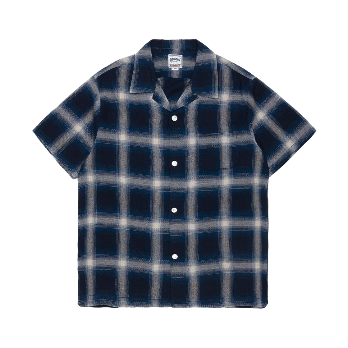 41273IN Houston Japan Indigo HB Ombre Check SS Shirt Indigo One Wash 41273