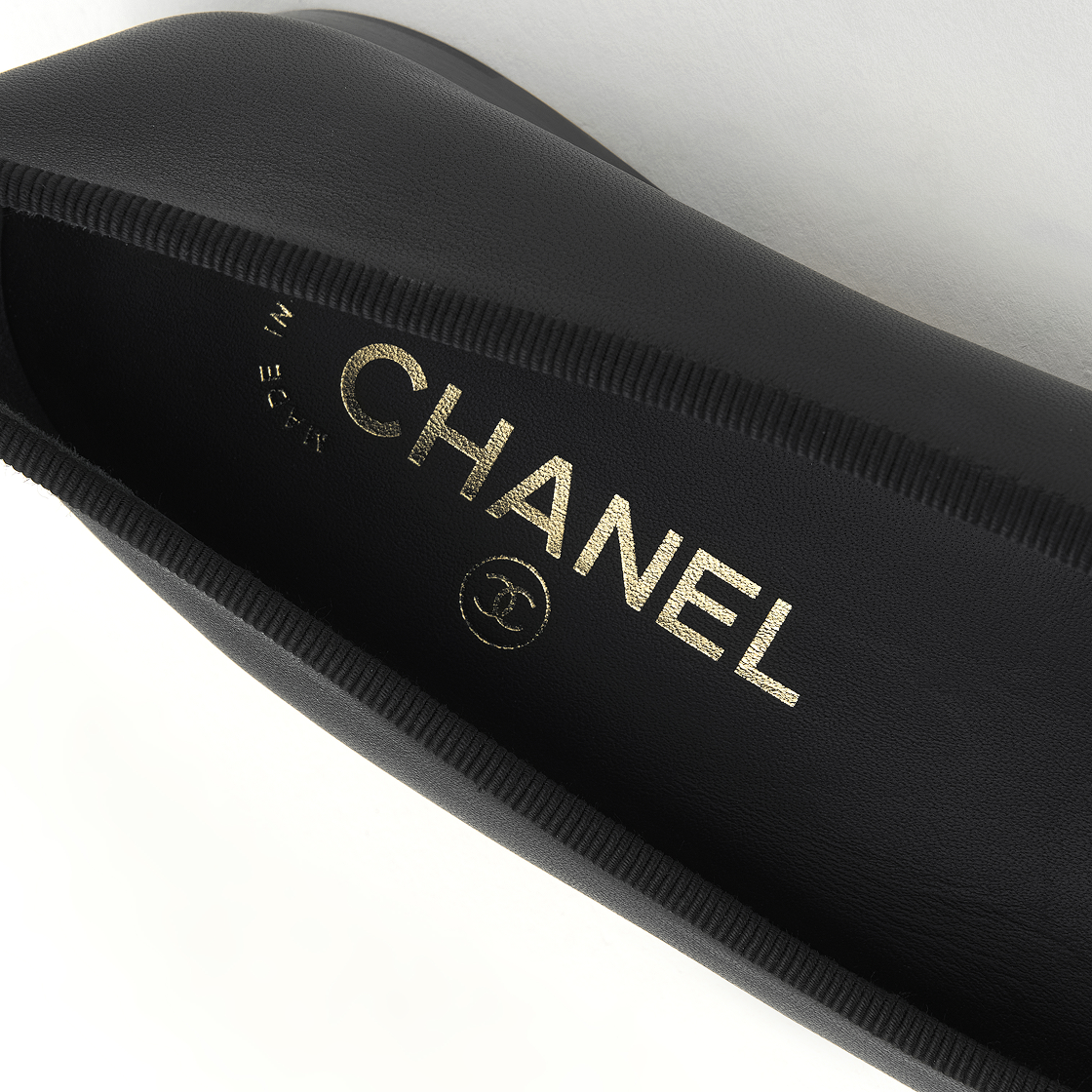 (W) 샤넬 발레리나 플랫 램스킨 그로그랭 & 블랙((W) Chanel Ballerina Flat Lambskin Grosgrain & Black) - 8