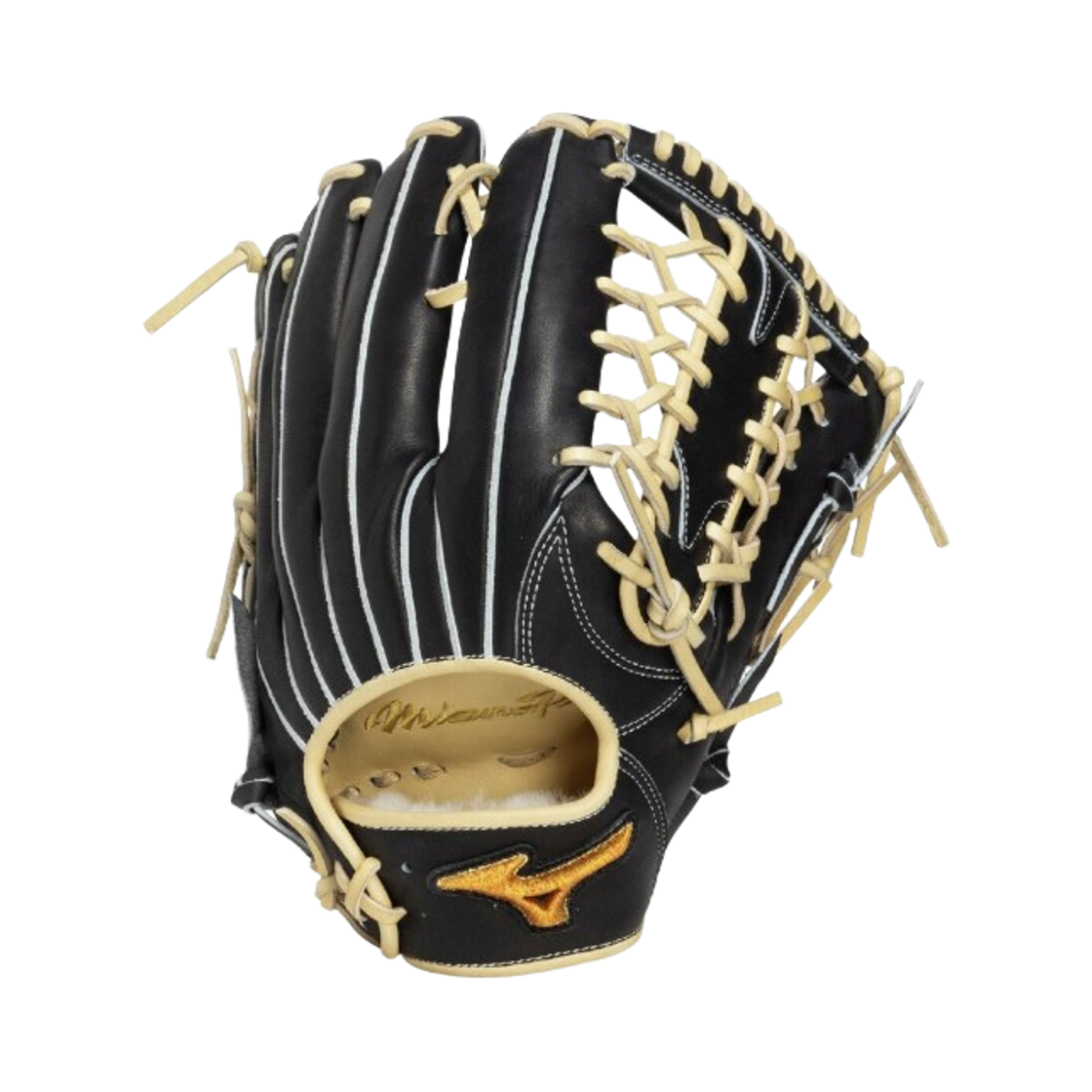 미즈노 프로 크래프티드 에디션 소프트 베이스볼 글러브 뉴트 바 타입 블랙 블론드(Mizuno Pro Crafted Edition Soft Baseball Glove Nute Bar Type Black Blonde)
