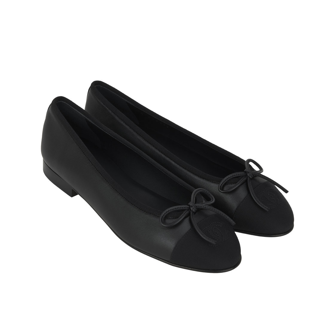 (W) 샤넬 발레리나 플랫 램스킨 그로그랭 & 블랙((W) Chanel Ballerina Flat Lambskin Grosgrain & Black) - 4