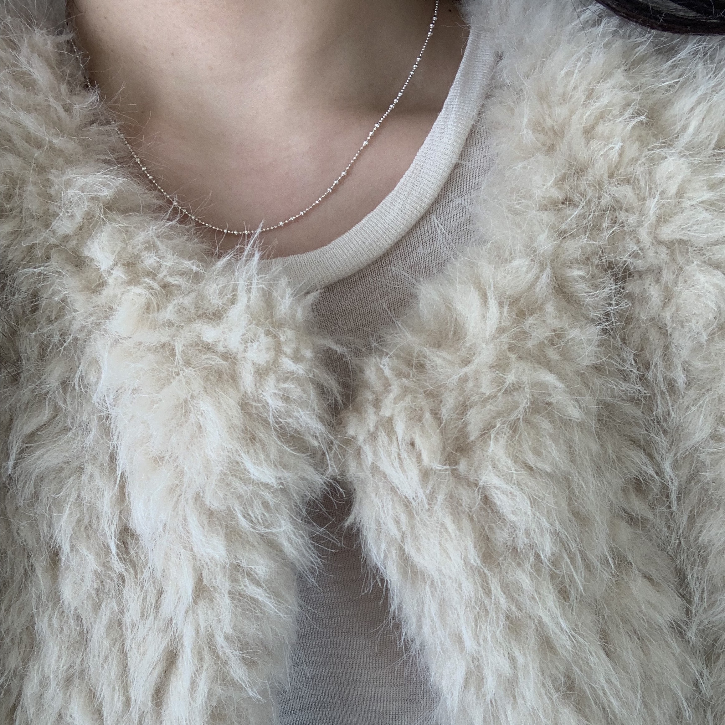 Byweekend 1mm Snake Necklace Silver, Byweekend Basic Ring Earring Silver 20mm 착용 스타일 - 4