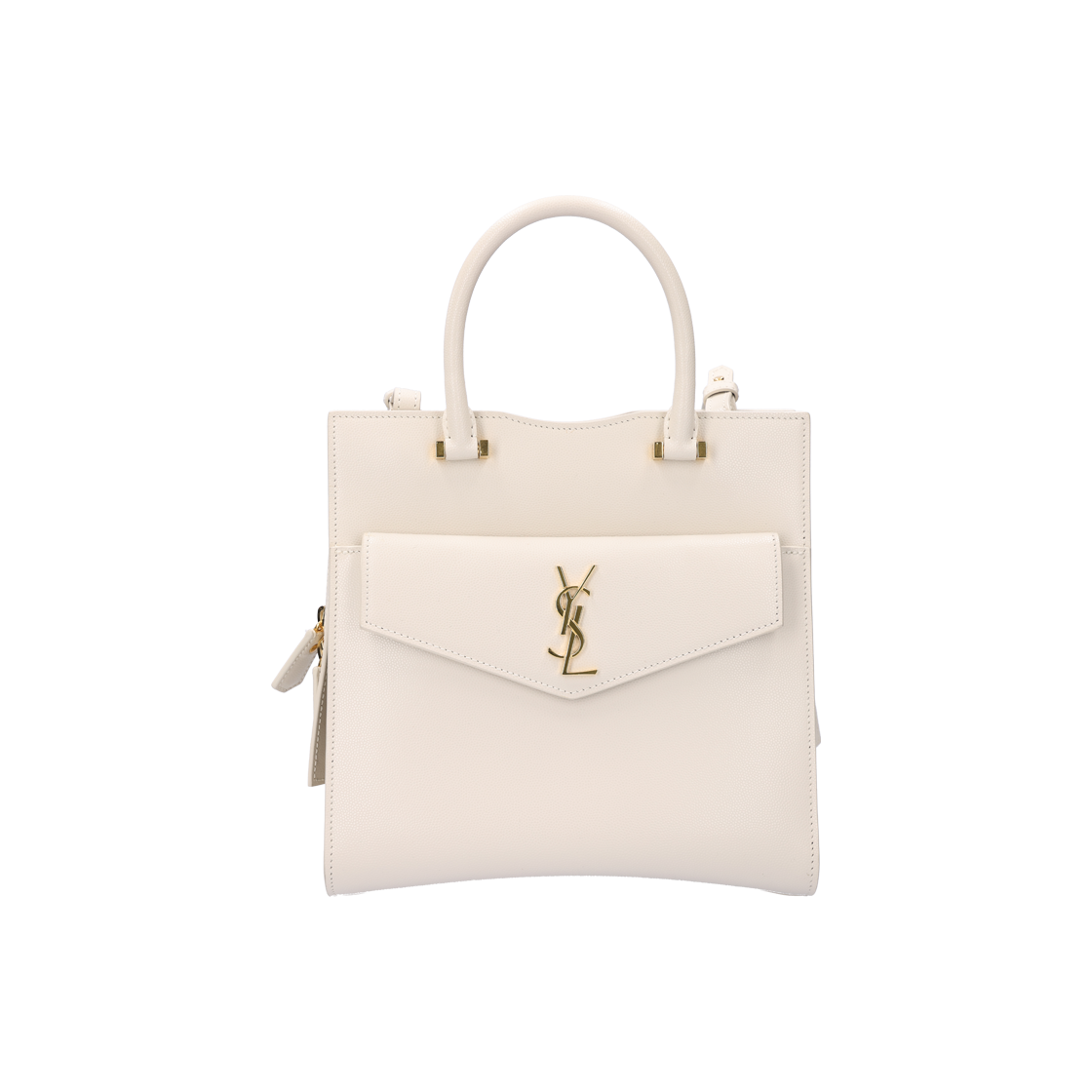 ITBP7HIO2QGA Saint Laurent Uptown Tote Bag in Ivory Leather