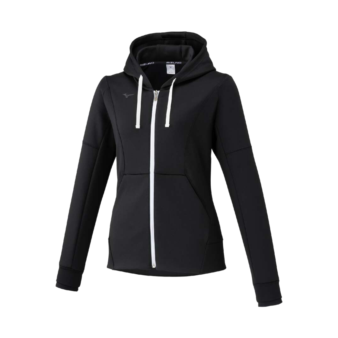 (W) 미즈노 스트레치 스웨트 후드 블랙((W) Mizuno Stretch Sweat Hoodie Black) - 1