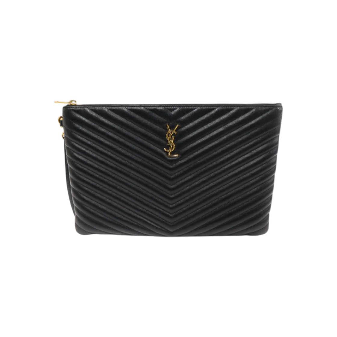 생로랑 440222 블랙 마틀라세 모노그램 다큐먼트 홀더 스트랩 클러치(Saint Laurent 440222 Black Matelasse Monogram Document Holder Strap Clutch) - 1