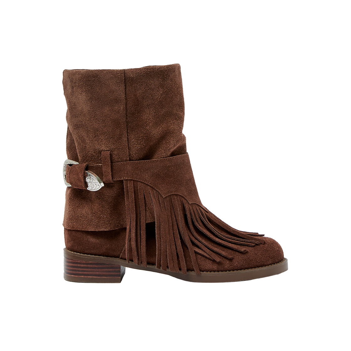 무드나잇 빌리 프린지 스웨이드부츠 4way l 다크브라운(Moodnight Billy Fringe Boots 4way l Dark-Brown)