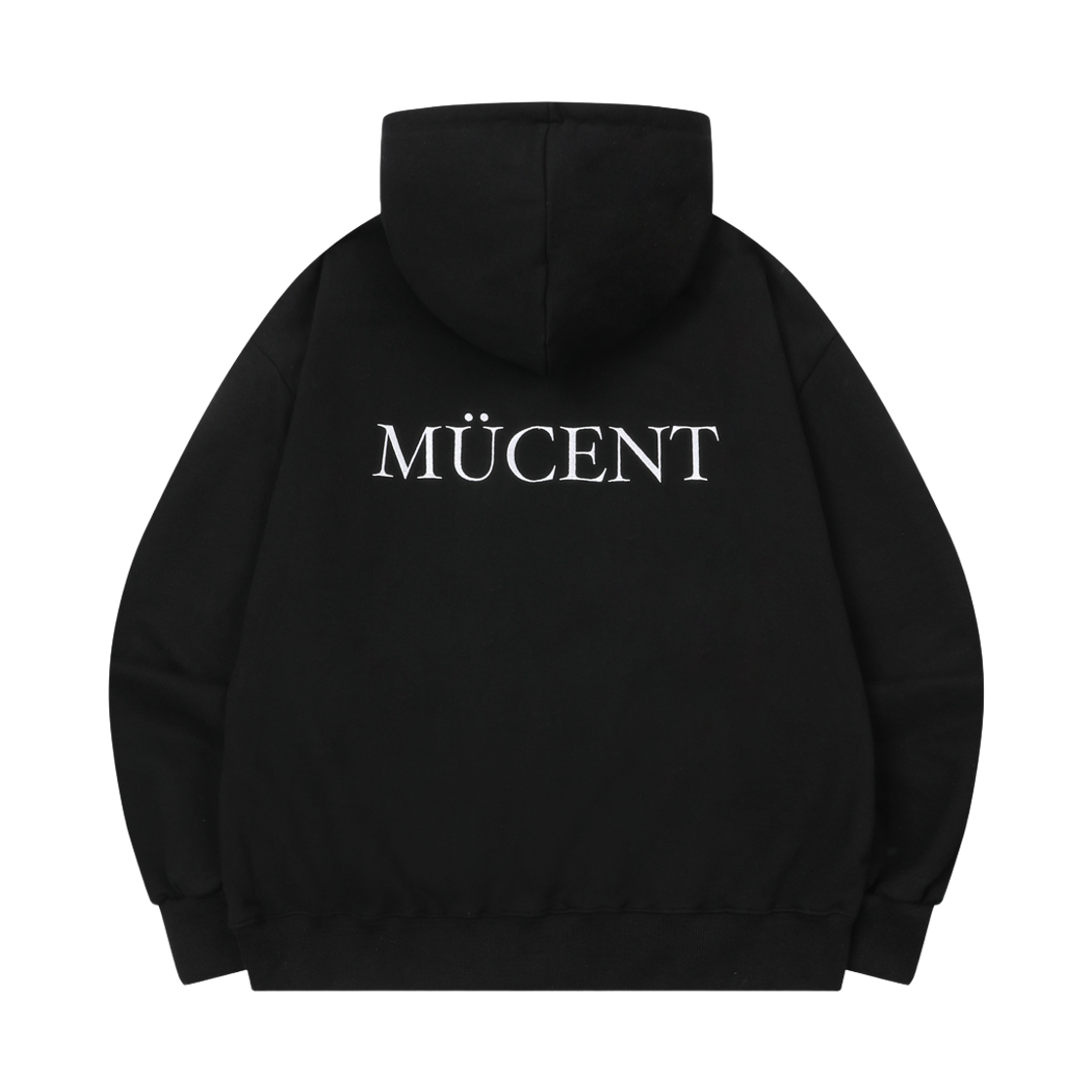 P0000CDL MUCENT Ufit Back Lettering Hood T Unisex Black