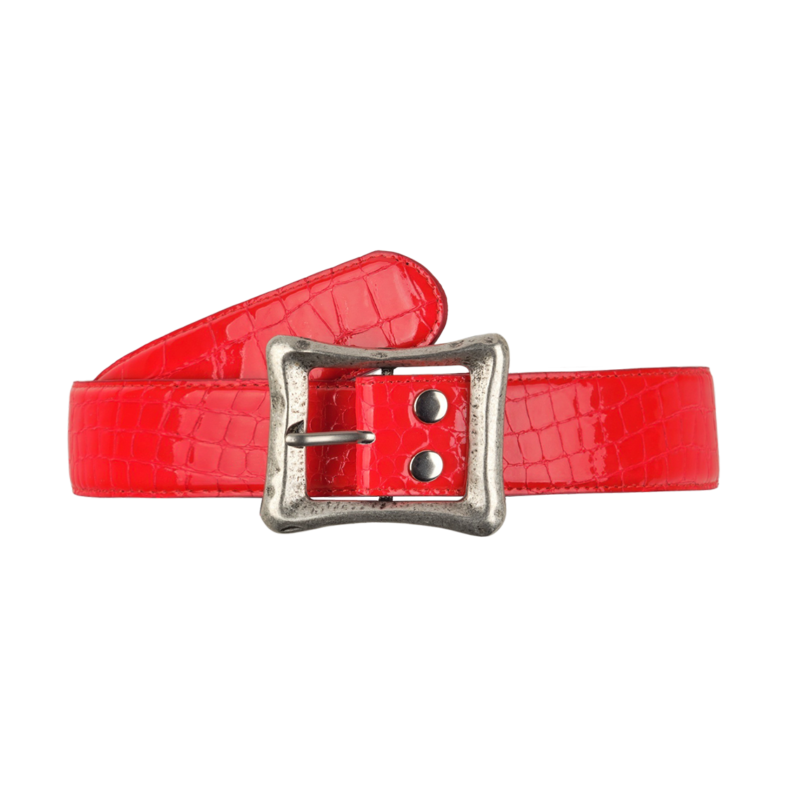 EMOSTANCECLUB-039 emostanceclub Core Belt Croc Embossed ENAMEL RED