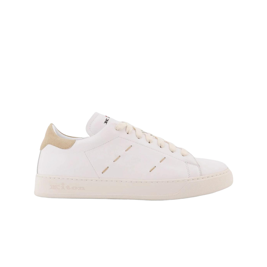 키톤 아이코닉 스티칭 레더 스니커즈 화이트(Kiton Iconic Stitching Leather Sneakers White) - 1