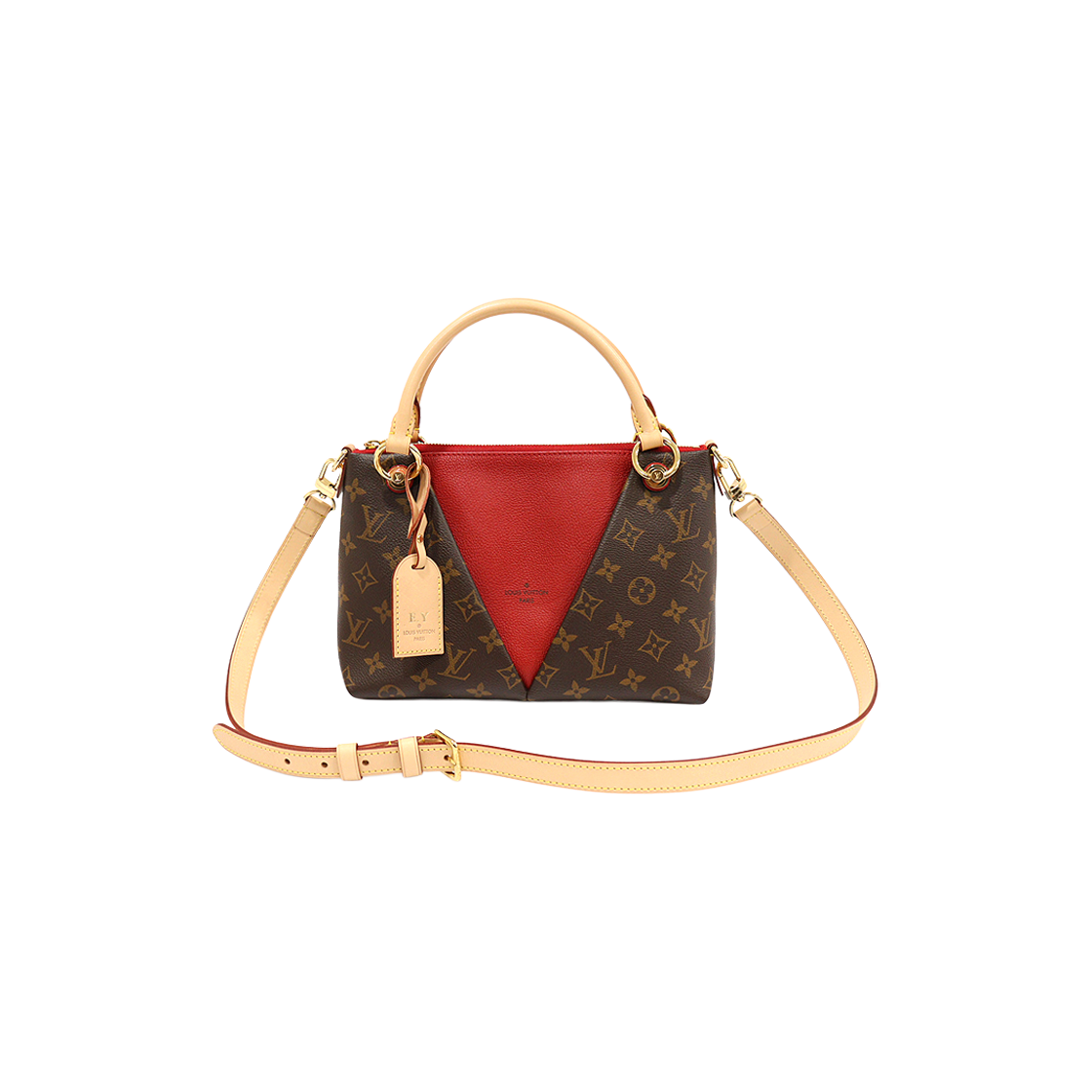 ITJTQ96SEJJM Louis Vuitton Monogram Canvas Series Red V Tote BB 2-Way