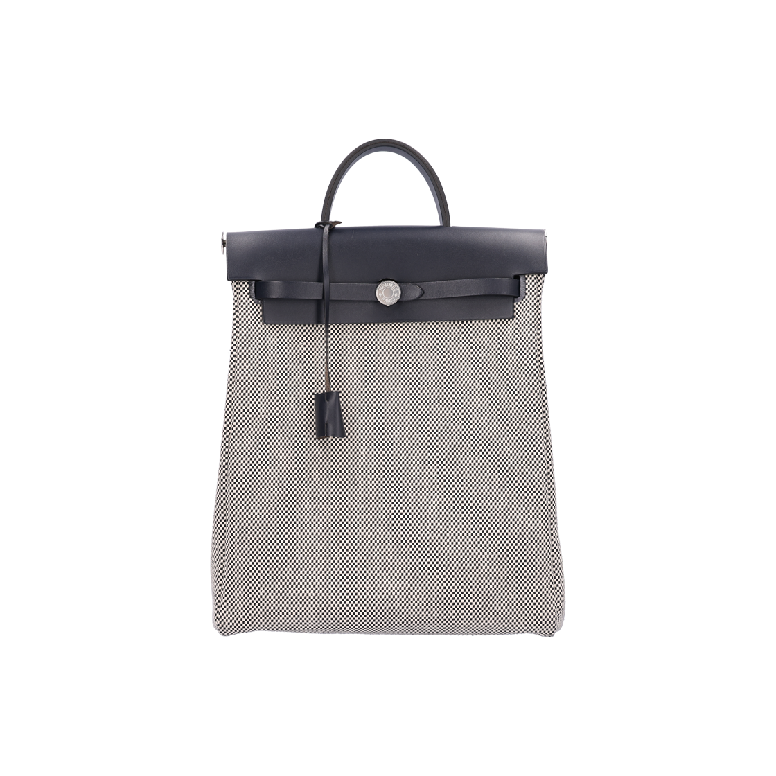 에르메스 H077782CKAK 에르백 아 도 집 백팩 바이킹 캔버스 에크류 & 누아 & 블루 인디고 Z각인(Hermes H077782CKAK Herbag A Do Zip Backpack in Viking Canvas Ecru & Noir & Blue Indigo with Z Engraving)