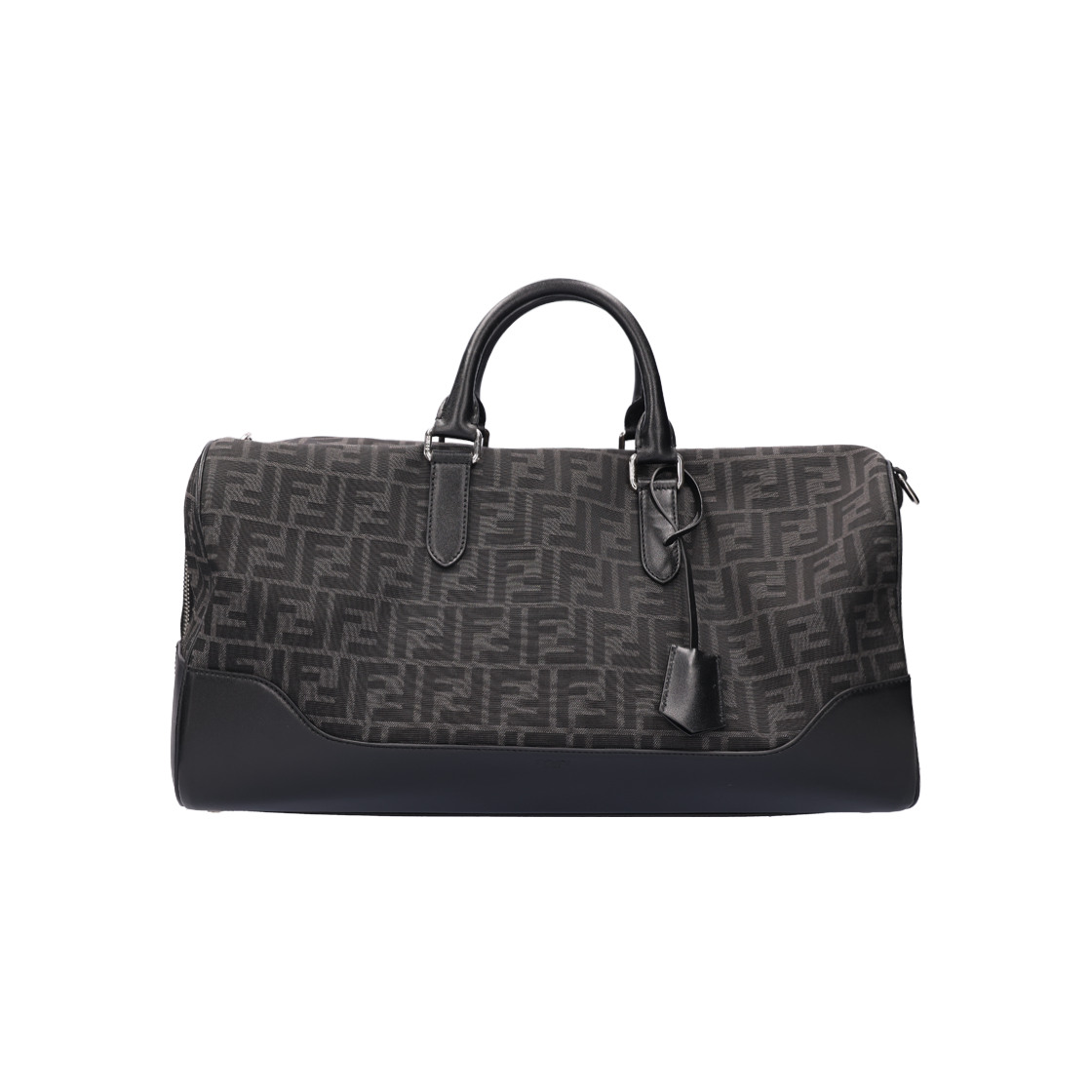 펜디 7VA496 미디움 더플 FF 보스턴백 FF 자카드 패브릭 카프스킨 블랙(Fendi Medium FF Boston Duffel Bag in Black Jacquard Fabric and Calfskin) - 1