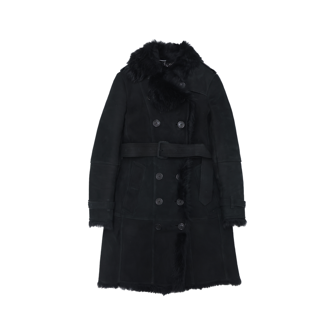 버버리 4049365 시어링 트렌치코트 레더 블랙(Burberry 4049365 Shearling Trench Coat in Black Leather)