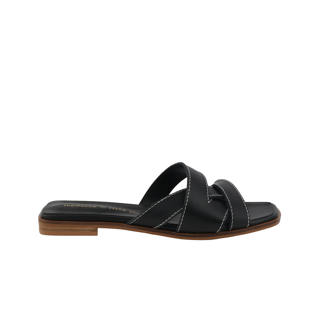 MD0094_3 Moodnight Jude Stitch Slide Sandals l Black