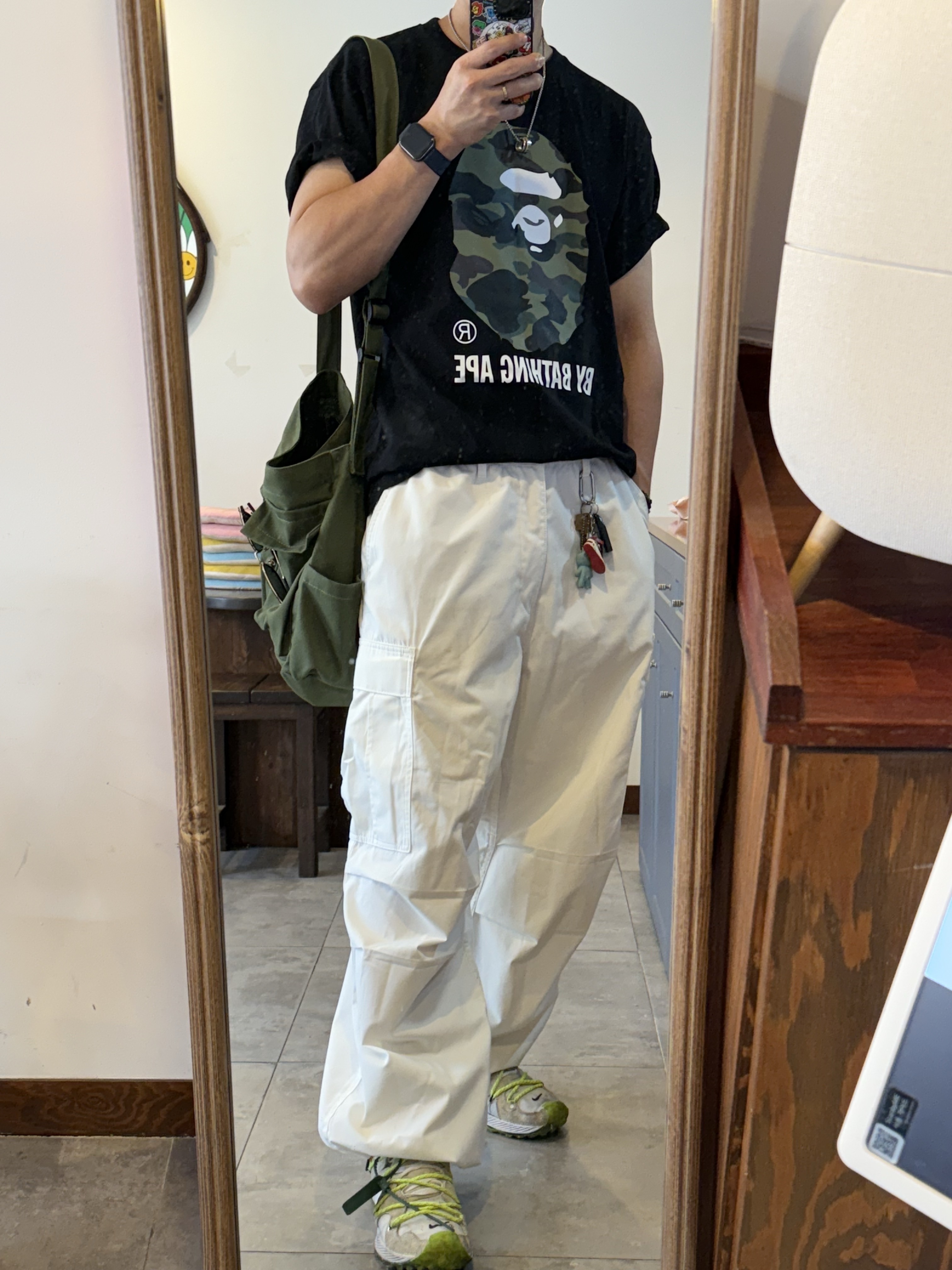 BAPE 1st Camo By Bathing Ape T-Shirt Black, (W) Nike x Off-White Zoom Terra Kiger 5 White 착용 스타일