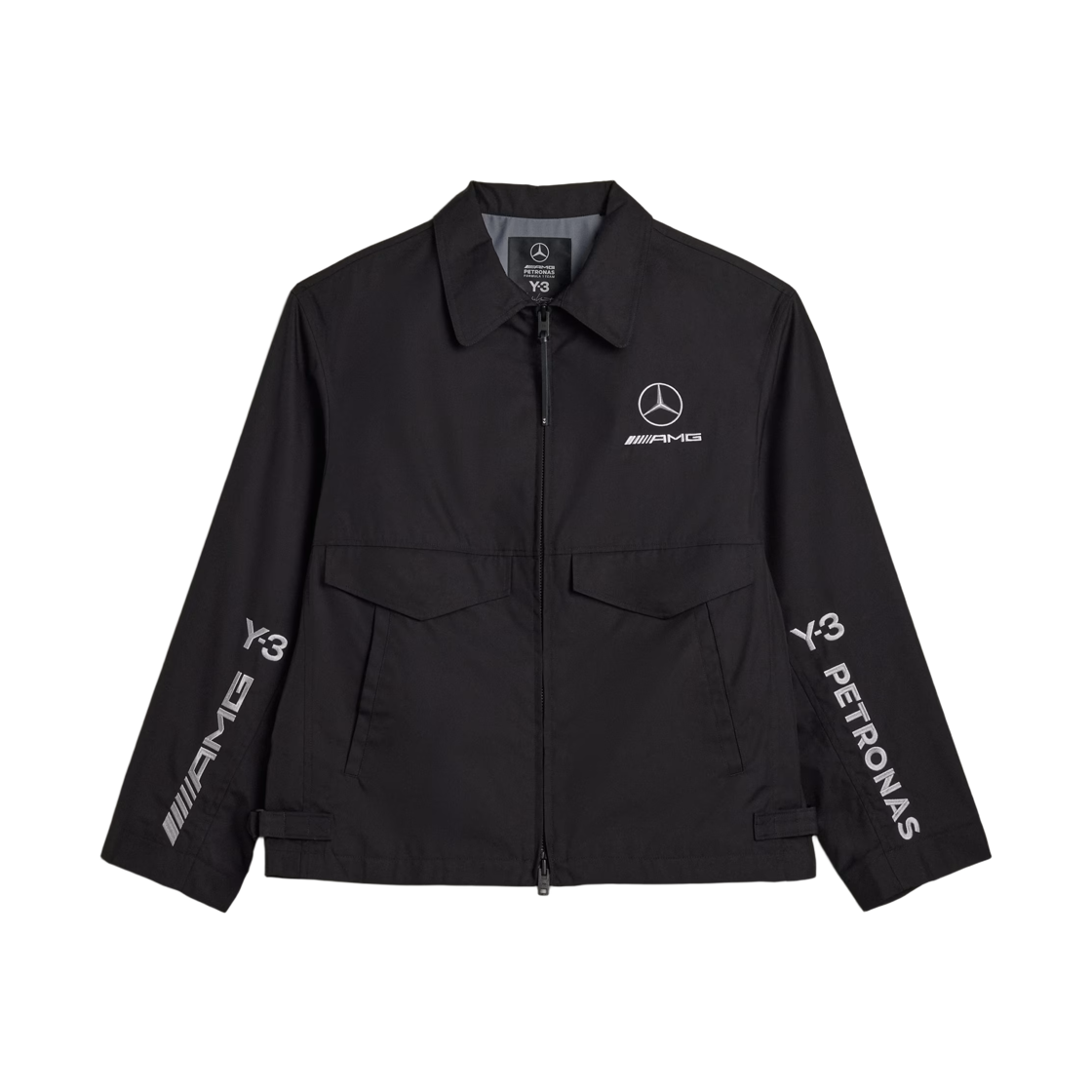 Y-3 x 메르세데스 AMG 페트로나스 F1 팀 실버 애로우 메르세데스 울프 자켓 블랙(Y-3 x Mercedes AMG Petronas F1 Team Silver Arrow Mercedes Wolf Jacket Black) - 1