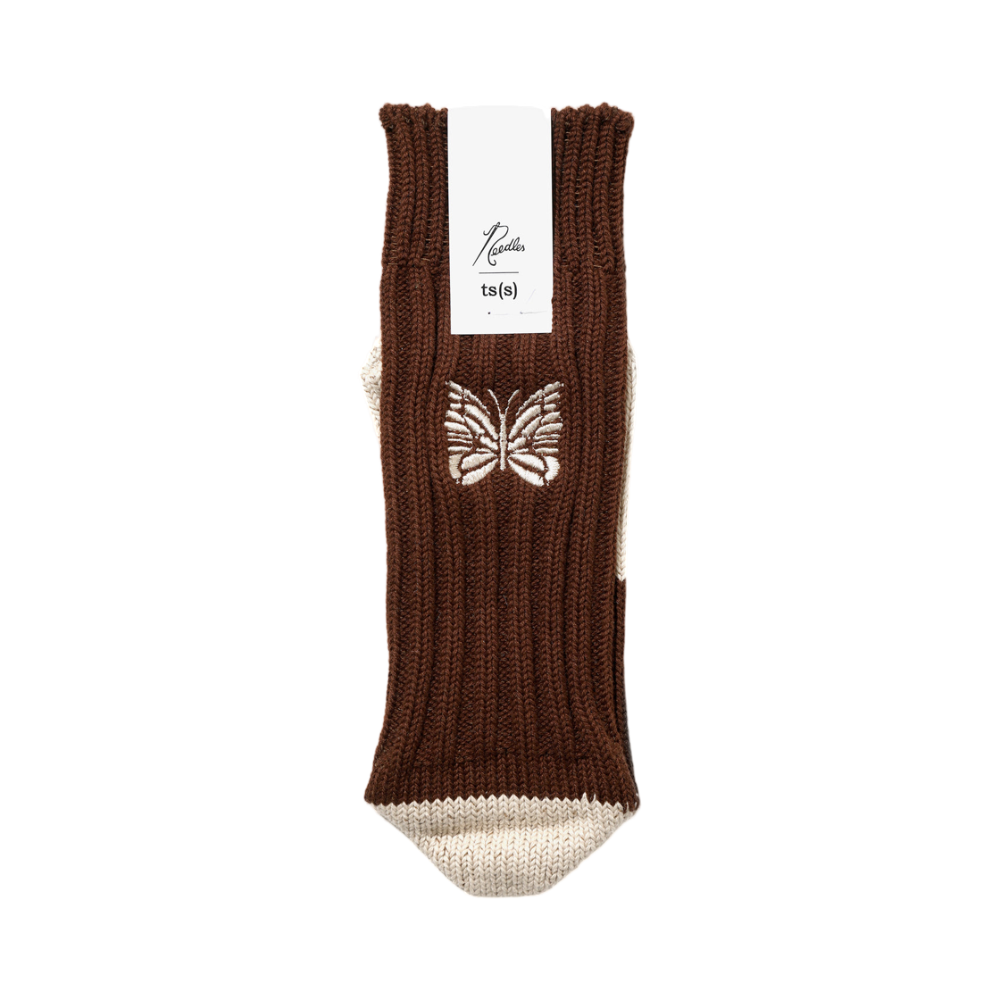 니들스 x ts(s) 언페어드 코튼 립 삭 브라운(Needles x ts(s) Unpaired Cotton Rib Sock Brown) - 1