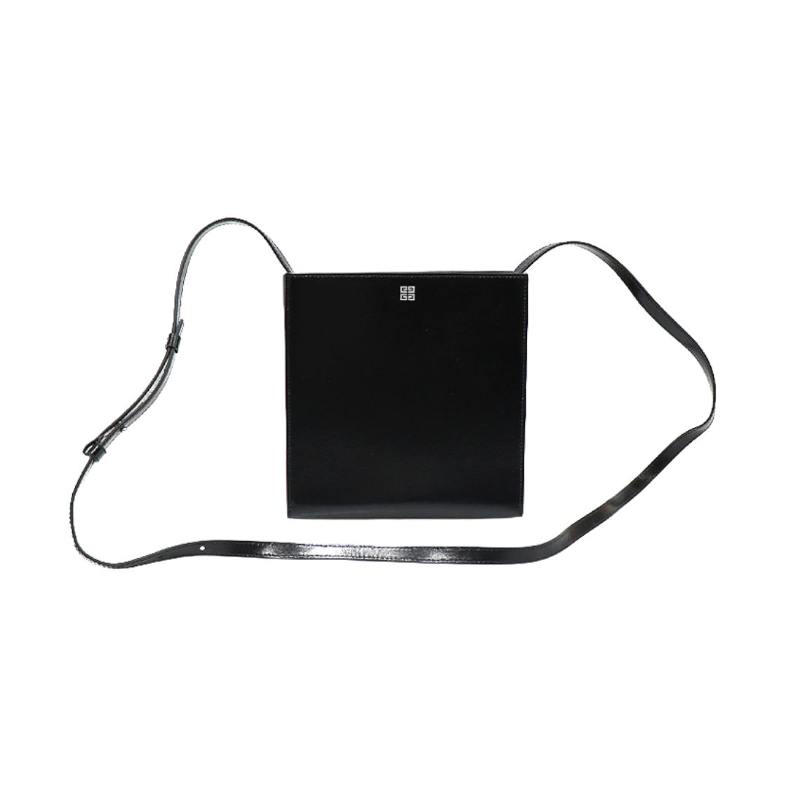 ITUNU3Q99EWP Givenchy Black Glossy Calfskin 4G Logo Uniform Square Crossbody Bag