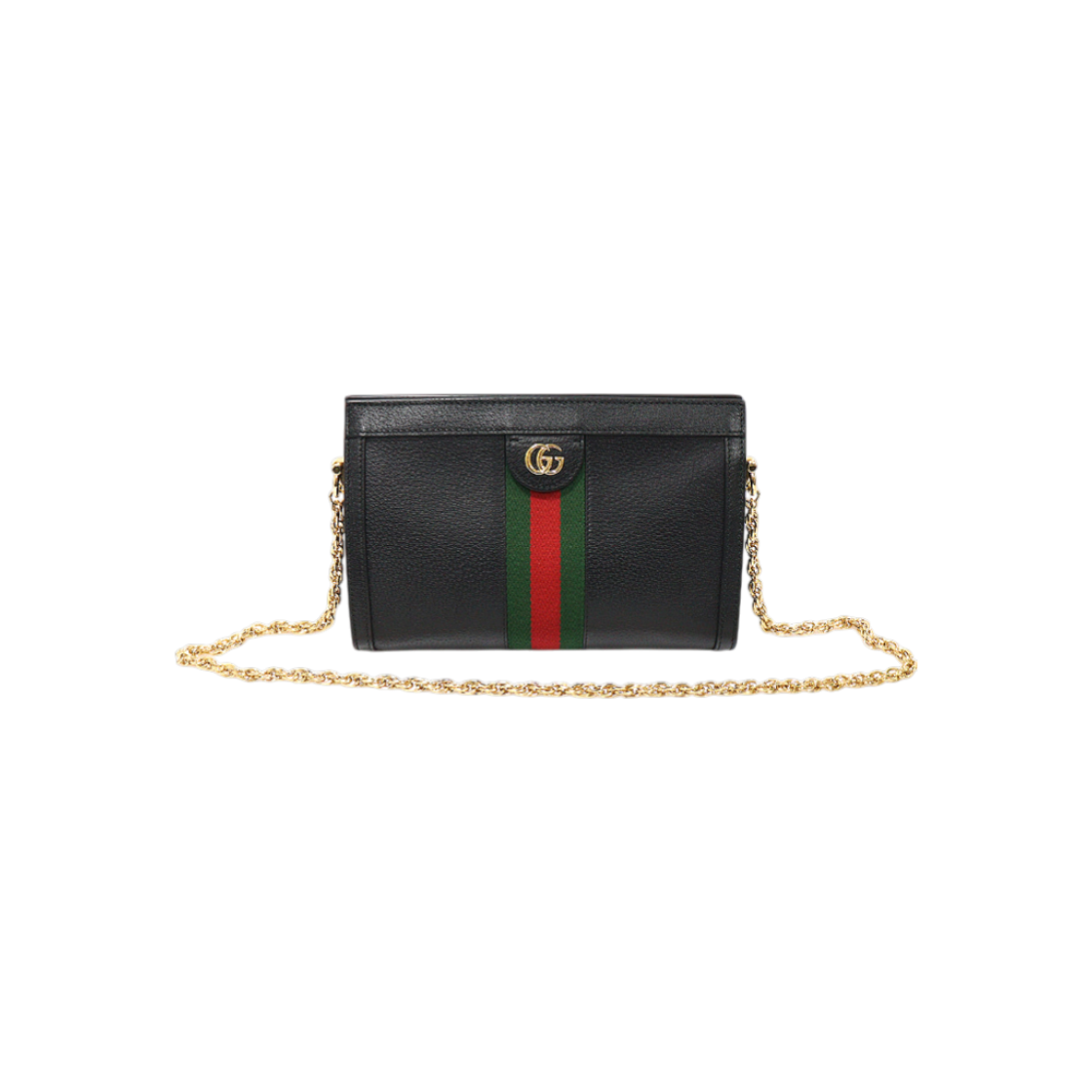 ITCWVEU75A4R Gucci 503877 Black Leather Web Ophidia Small Chain Shoulder Bag