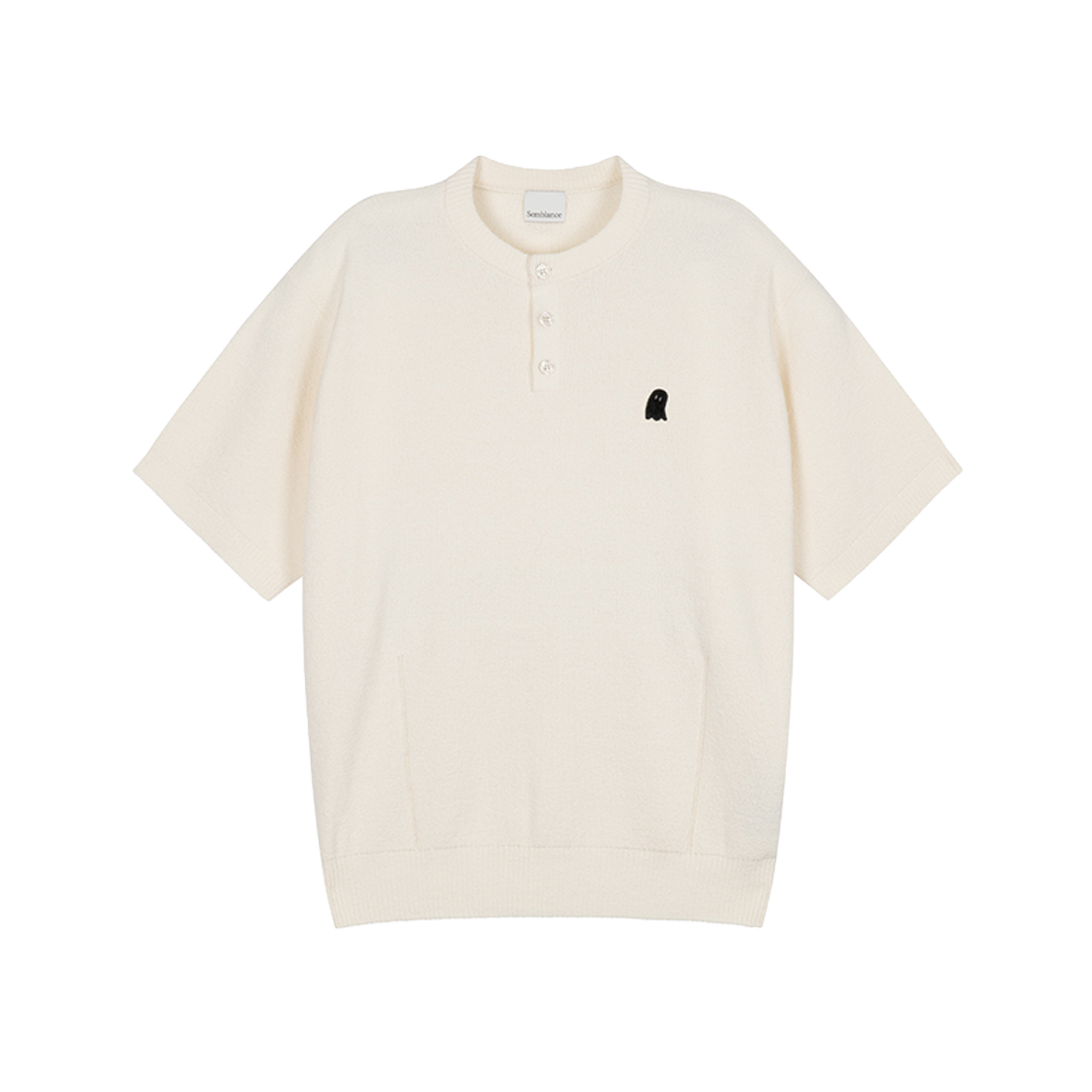 지오송지오 셈블런스 부클 헨리넥 니트 크림 ZI2KT881CR(ZIOSONGZIO SEMBLANCE Boucle Henley Neck Knit Cream)
