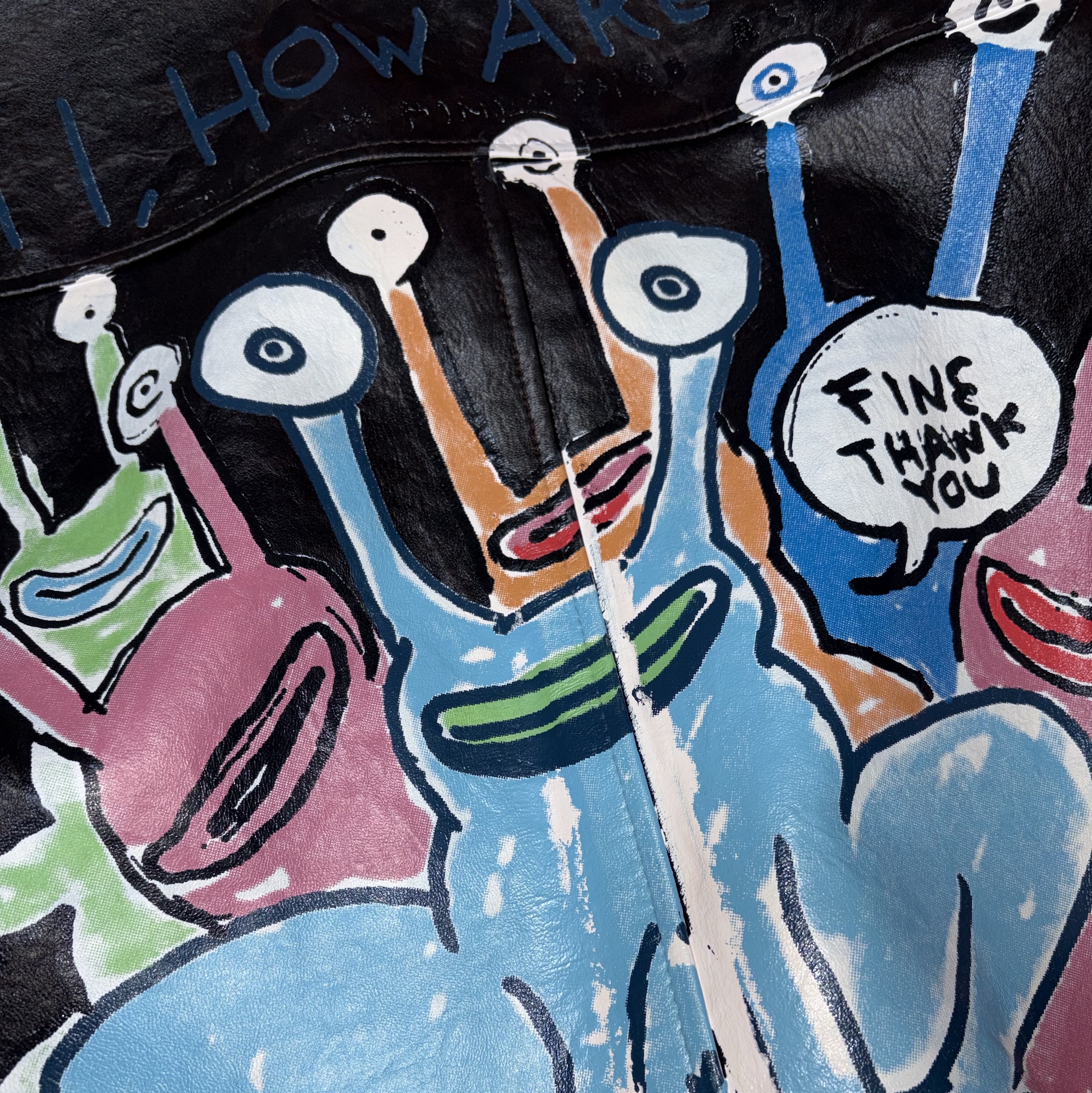 Thisisneverthat x Daniel Johnston Frogs Leather Flight Jacket Dark Brown 착용 스타일