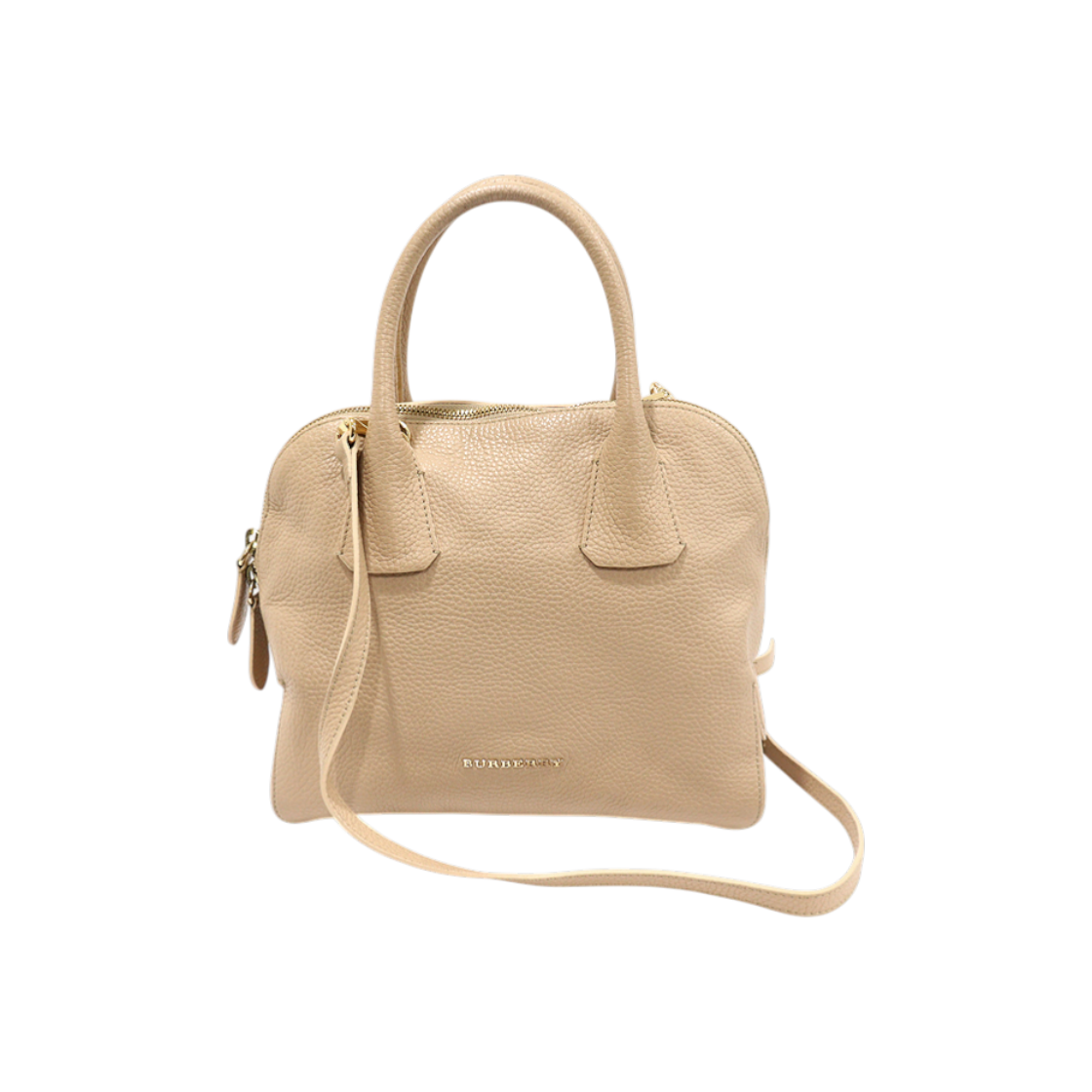 IT5NNF7BR6FV Burberry 3965696 Beige London Grainy Leather Greenwood Small Bowling Bag 2-Way