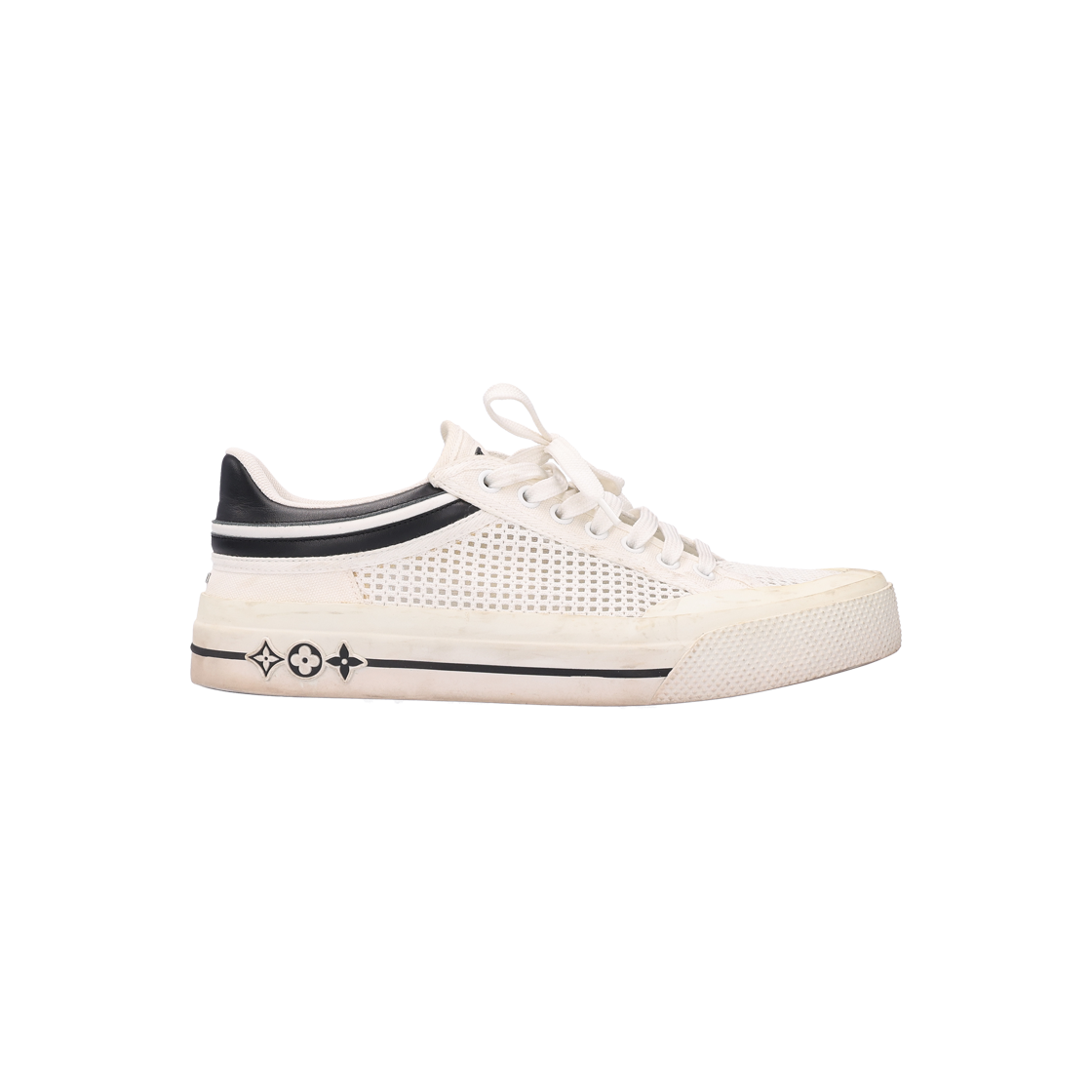 루이비통 1A5MJZ LV 스케이트 스니커즈 캔버스 화이트 5.5(Louis Vuitton LV Skate Sneakers Canvas White 5.5)