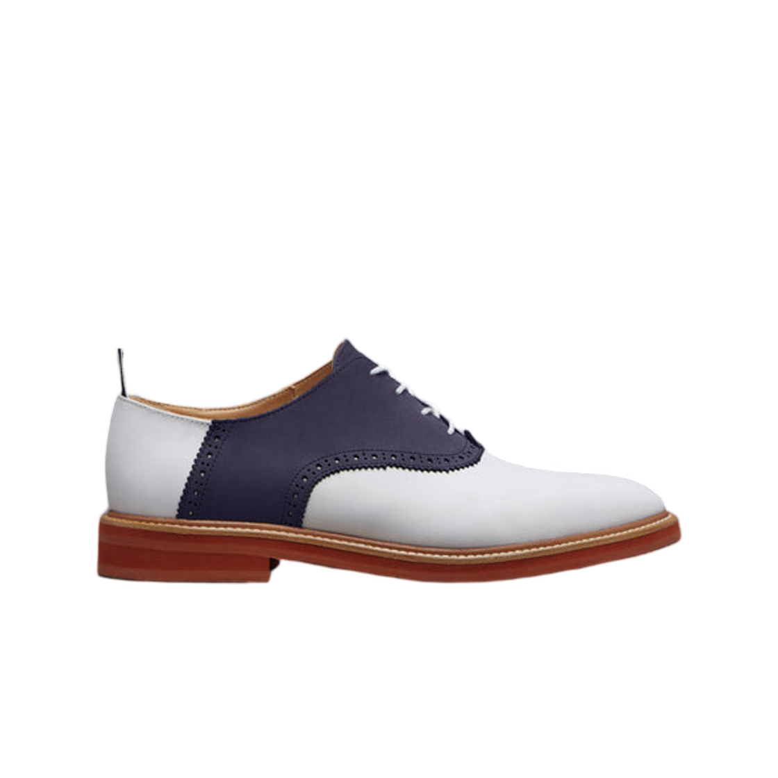 톰브라운 누벅 러버 솔 새들 슈 네이비(Thom Browne Nubuck Rubber Sole Saddle Shoe Navy) - 1