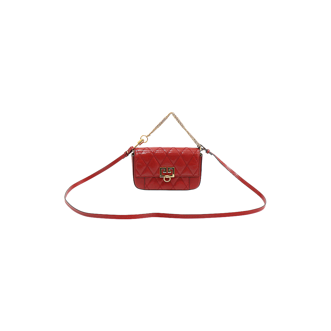 IT89N9AOOEKU Givenchy BB604DB08Z Red Goatskin Quilted Mini Pocket Crossbody Bag 2-Way
