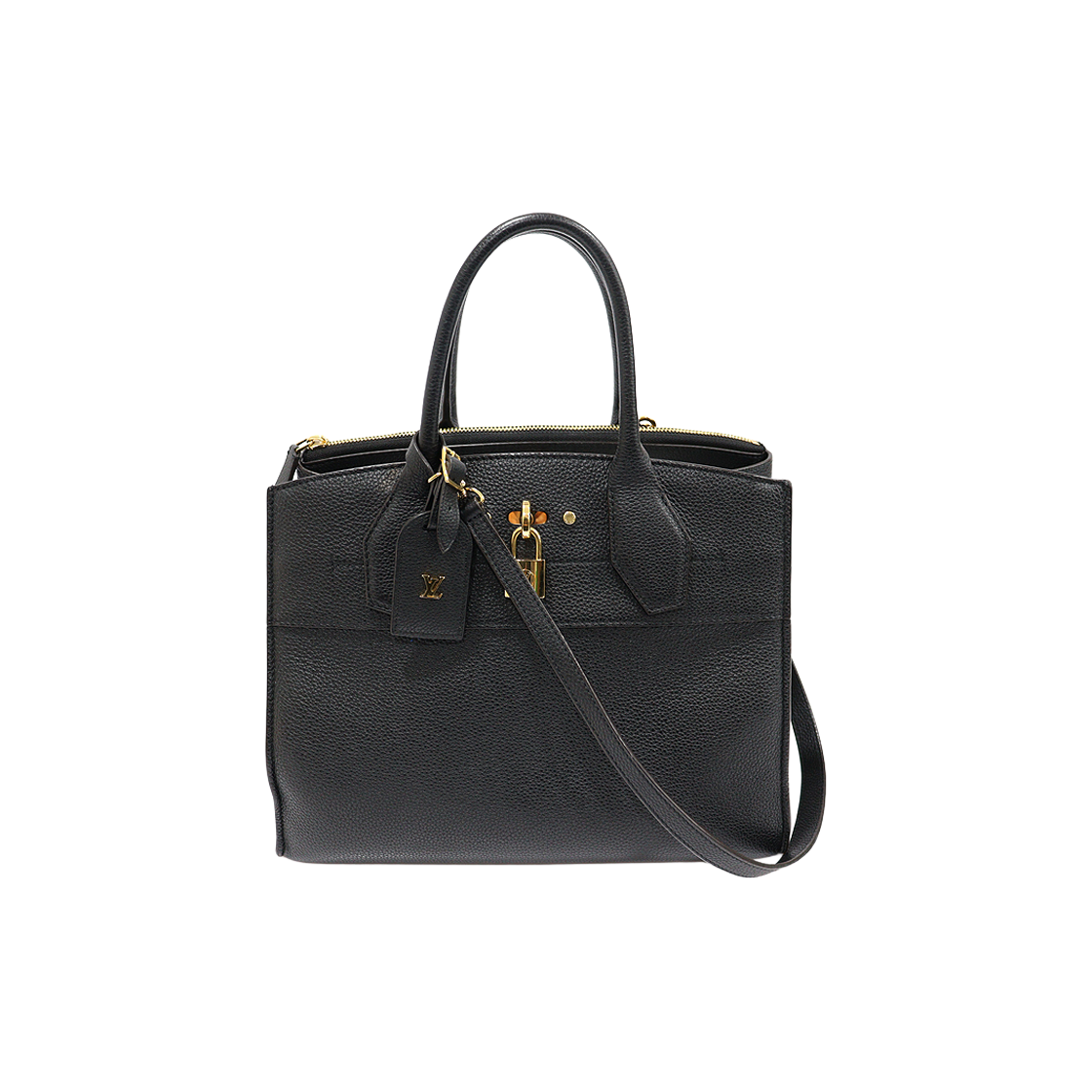 ITV9LOBR7WWP Louis Vuitton M53015 Black Grain Calfskin City Steamer MM 2-Way Bag