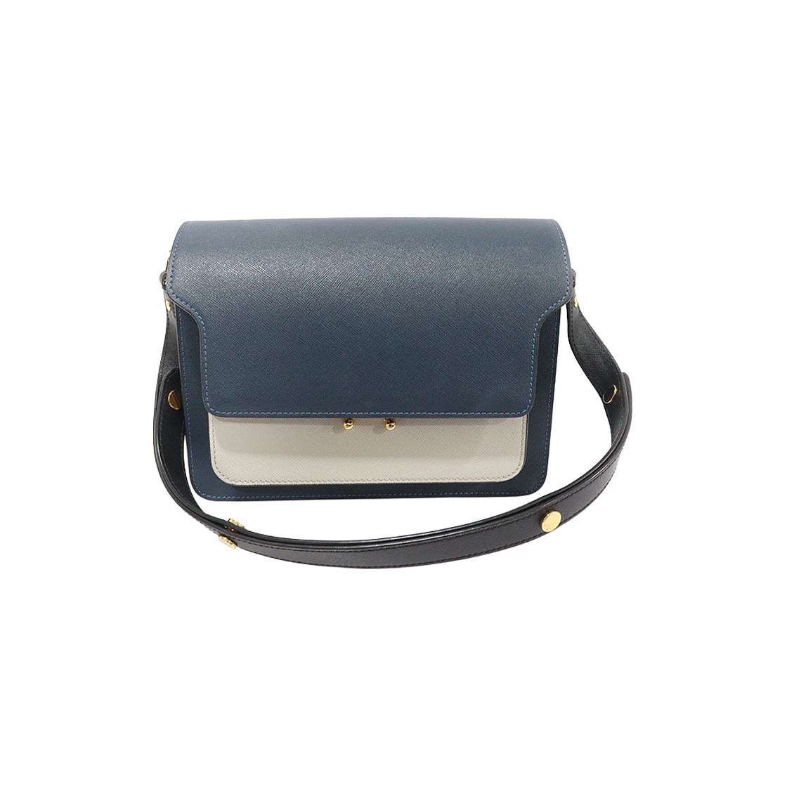 ITC4W4NQU3UU Marni SBMPN09NO5 Multi-Color Saffiano Gold-Trimmed Medium Trunk Shoulder Bag
