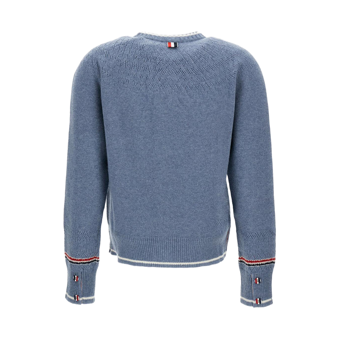 (W) 톰브라운 포인텔 페어 아일 울 가디건 블루((W) Thom Browne Pointel Fair Isle Wool Cardigan Blue) - 2