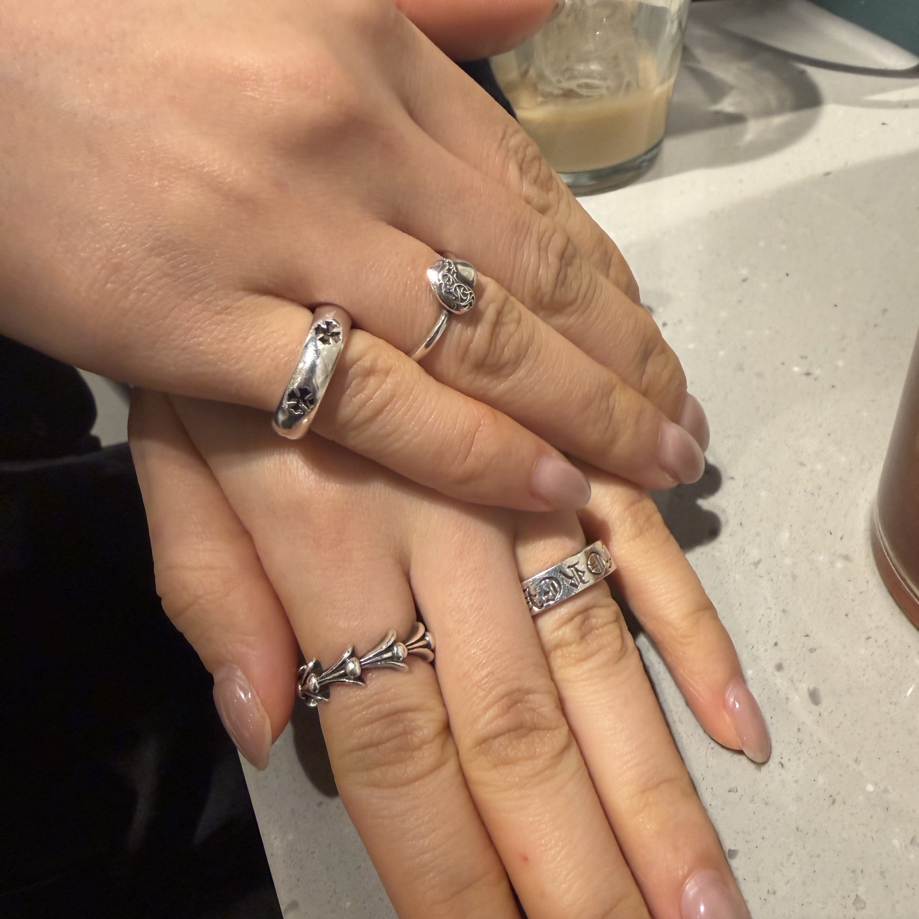 Chrome Hearts Spacer Forever Ring 6mm Silver 착용 스타일