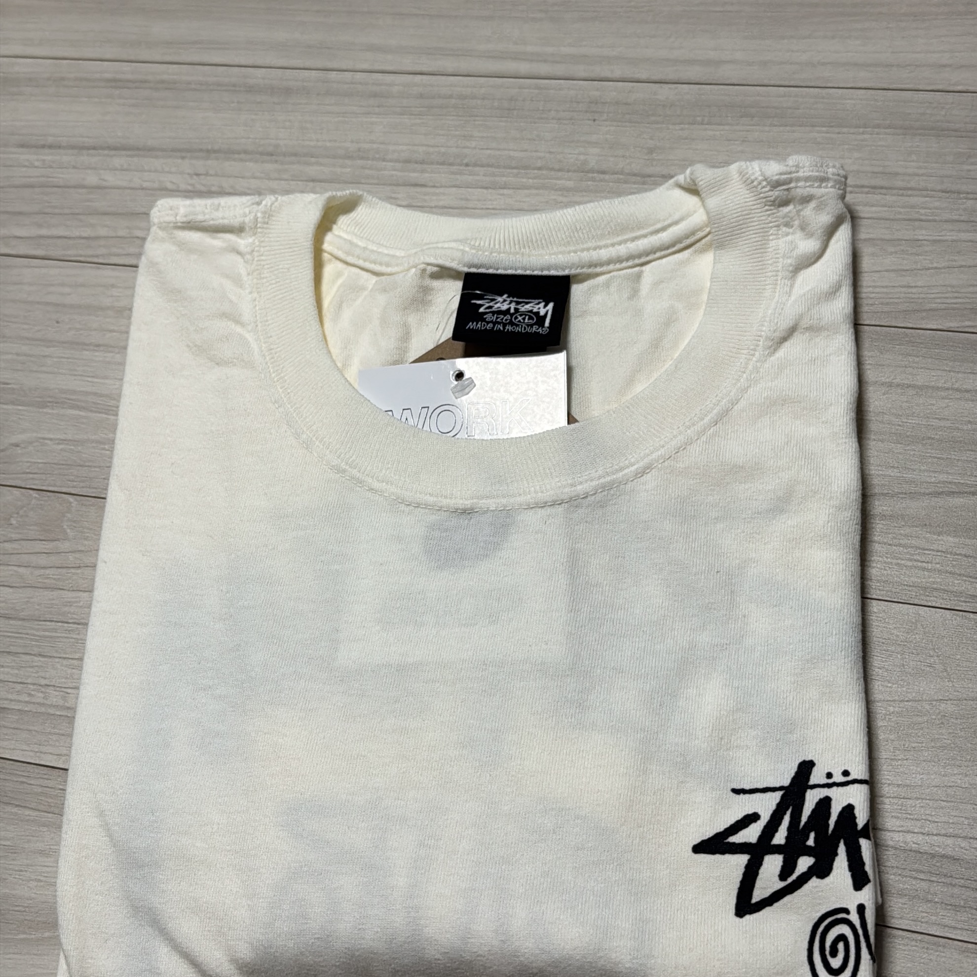 Stussy x Our Legacy Surfman Pigment Dyed T-Shirt Natural 착용 스타일