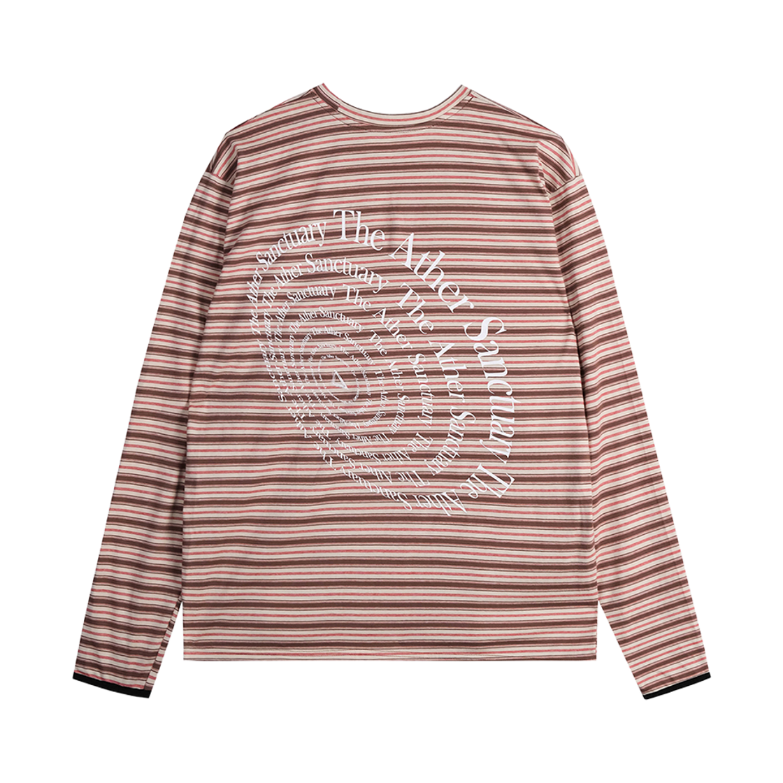 TOP016 THE ATHER SANCTUARY Circular Type Striped L/S Tee Red