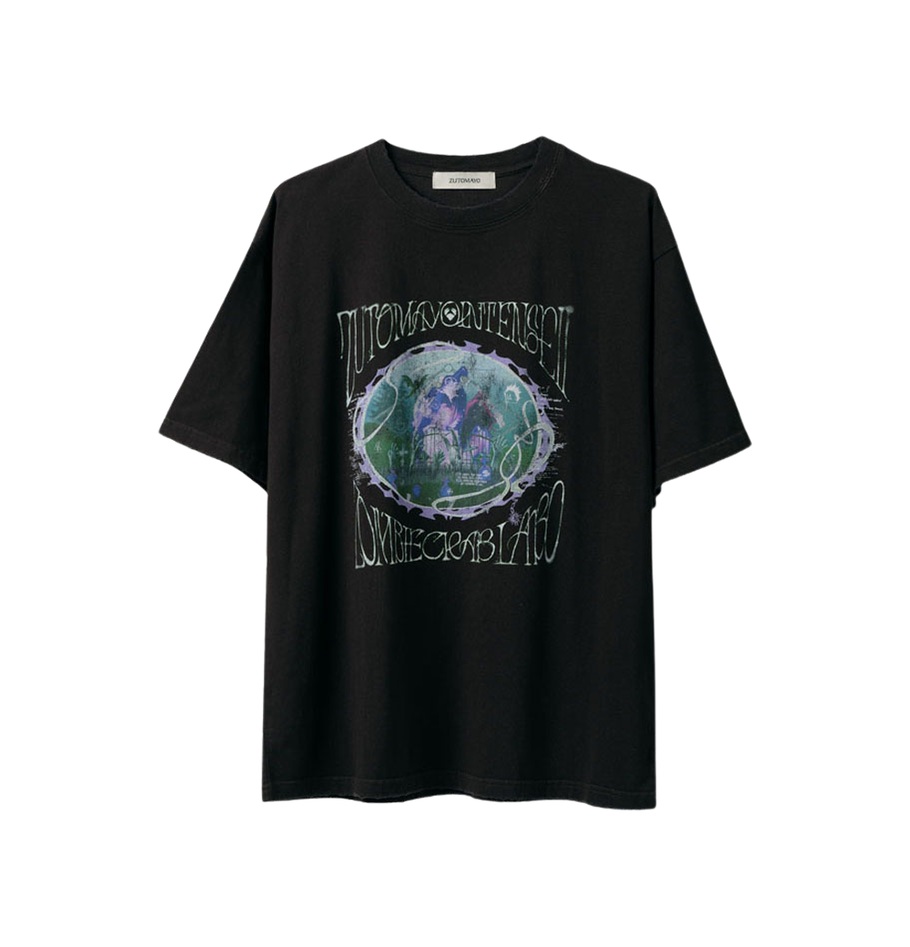 ZOMCRA 빈티지 티셔츠 (블랙)(ZOMCRA Vingtage Tee (Black))