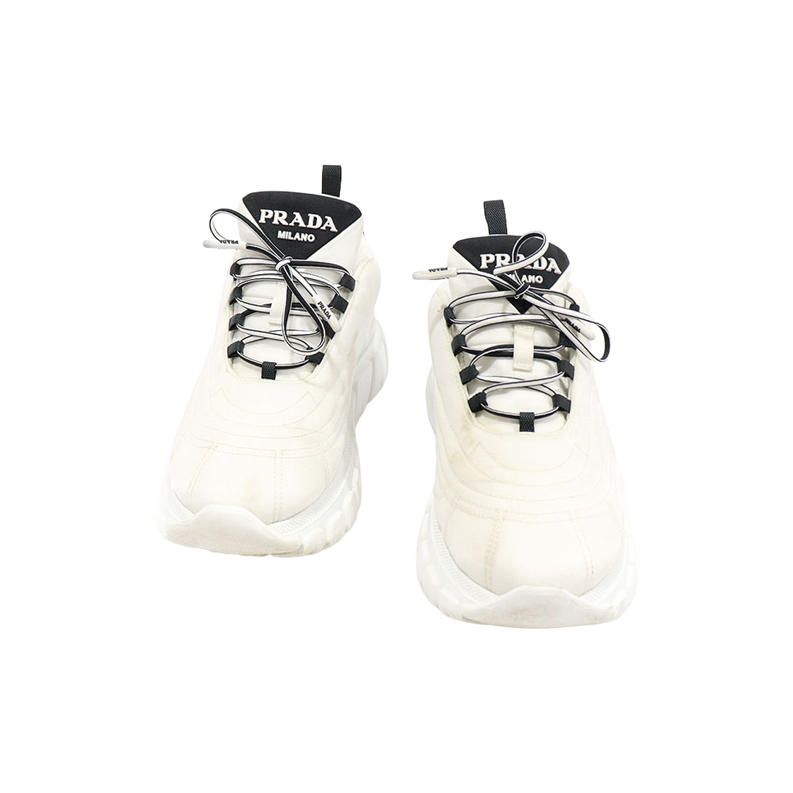 프라다 1E655M 화이트 리나일론 개버딘 여성 스니커즈 35(Prada White Re-Nylon Gabardine Women's Sneakers 35)