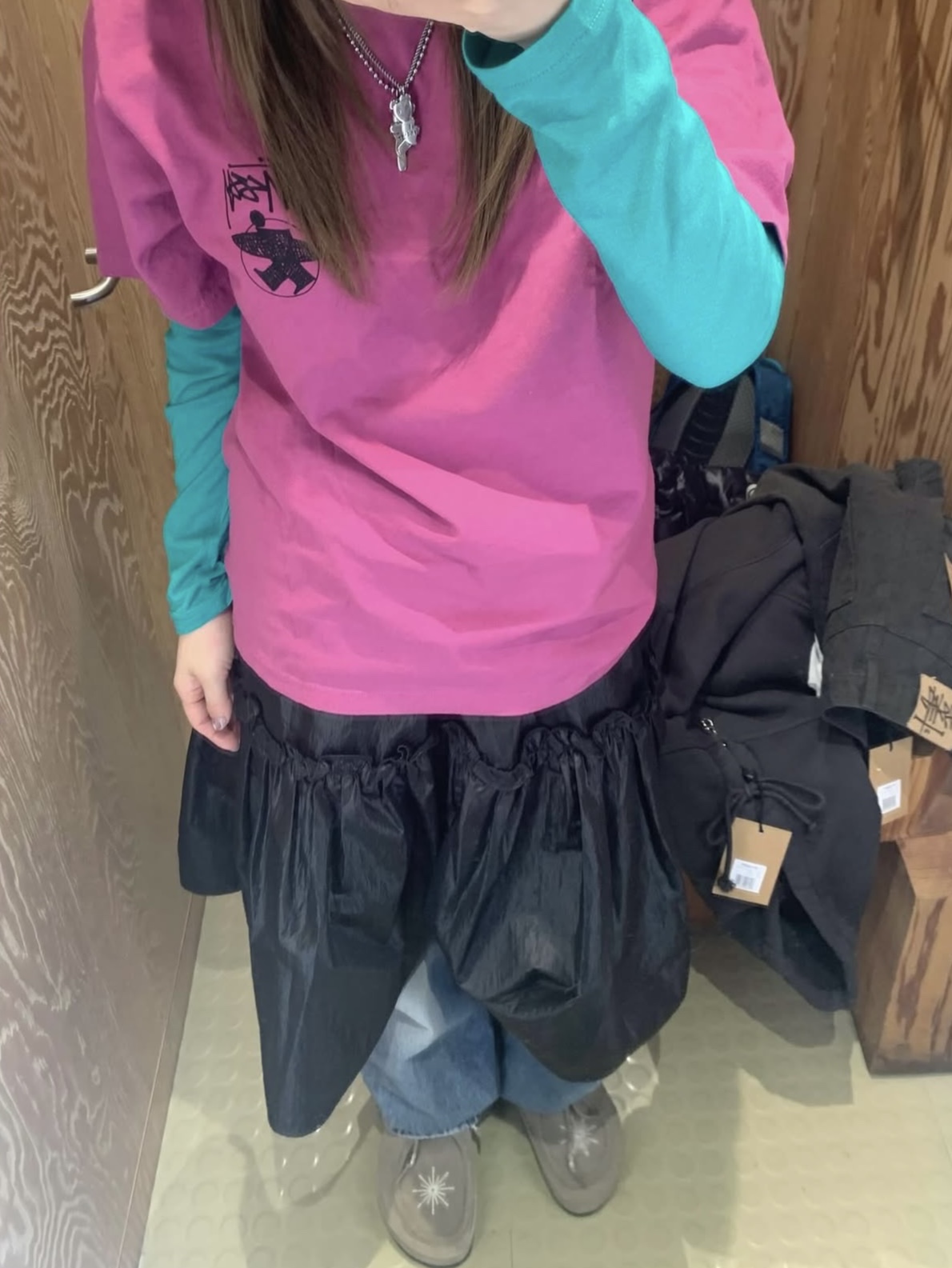 Stussy Stack Pigment Dyed T-Shirt Berry, Heaven by Marc Jacobs Friendship Necklace Set Silver Ox (Set of 2) 착용 스타일