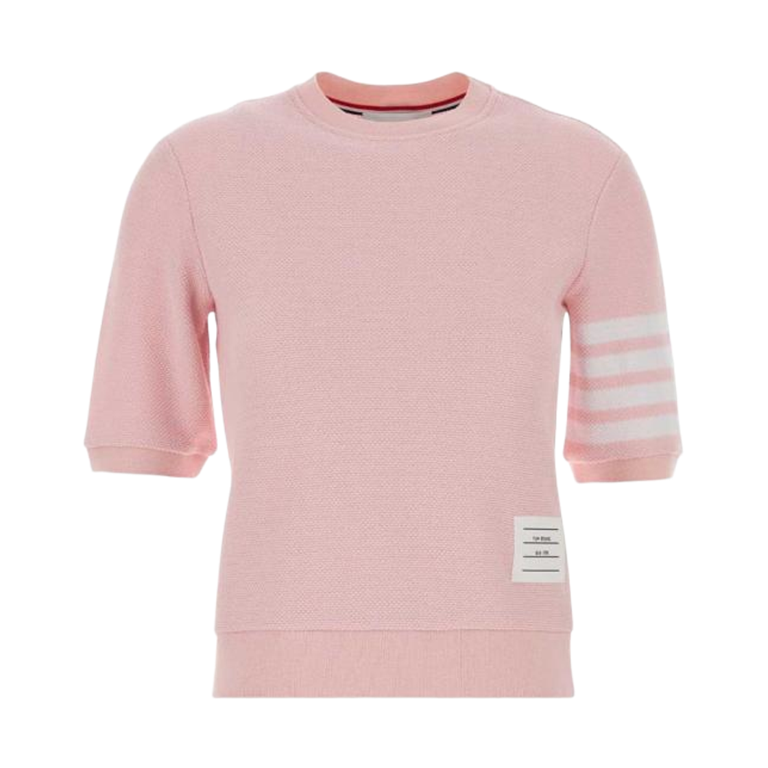FJS222A-J0248-680 (W) Thom Browne 4-Bar Stripe Short Sleeve Light Pink