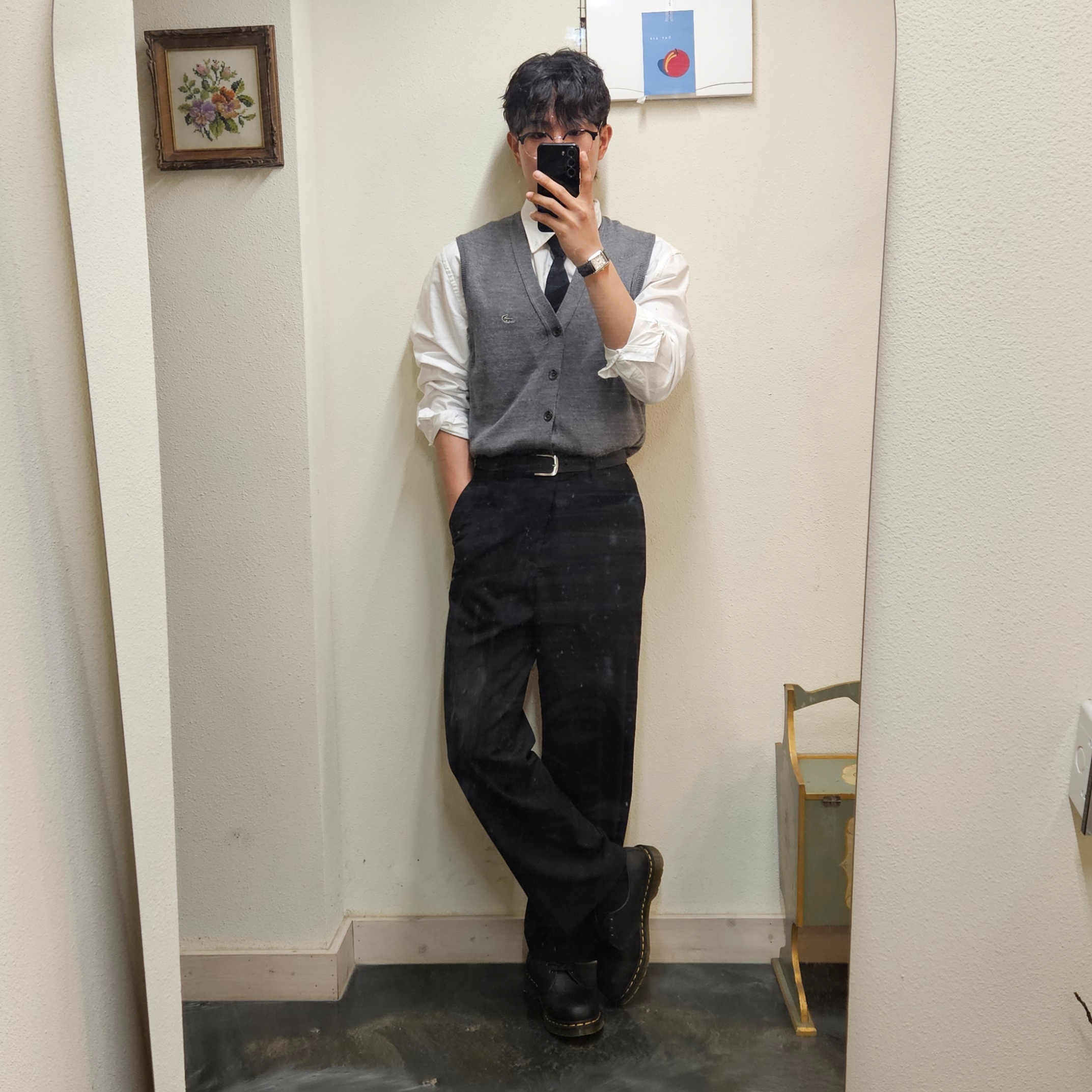Dr. Martens 1461 Smooth Black 착용 스타일 - 4