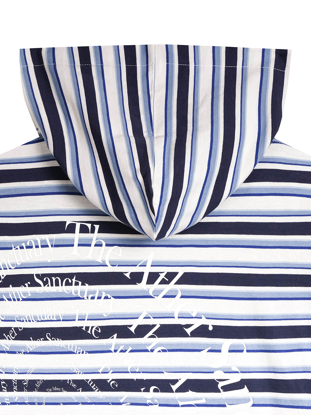 디아더생츄어리 서큘러 타입 스트라이프 후디 스카이 블루(THE ATHER SANCTUARY Circular Type Striped Hoodie Sky Blue) - 4