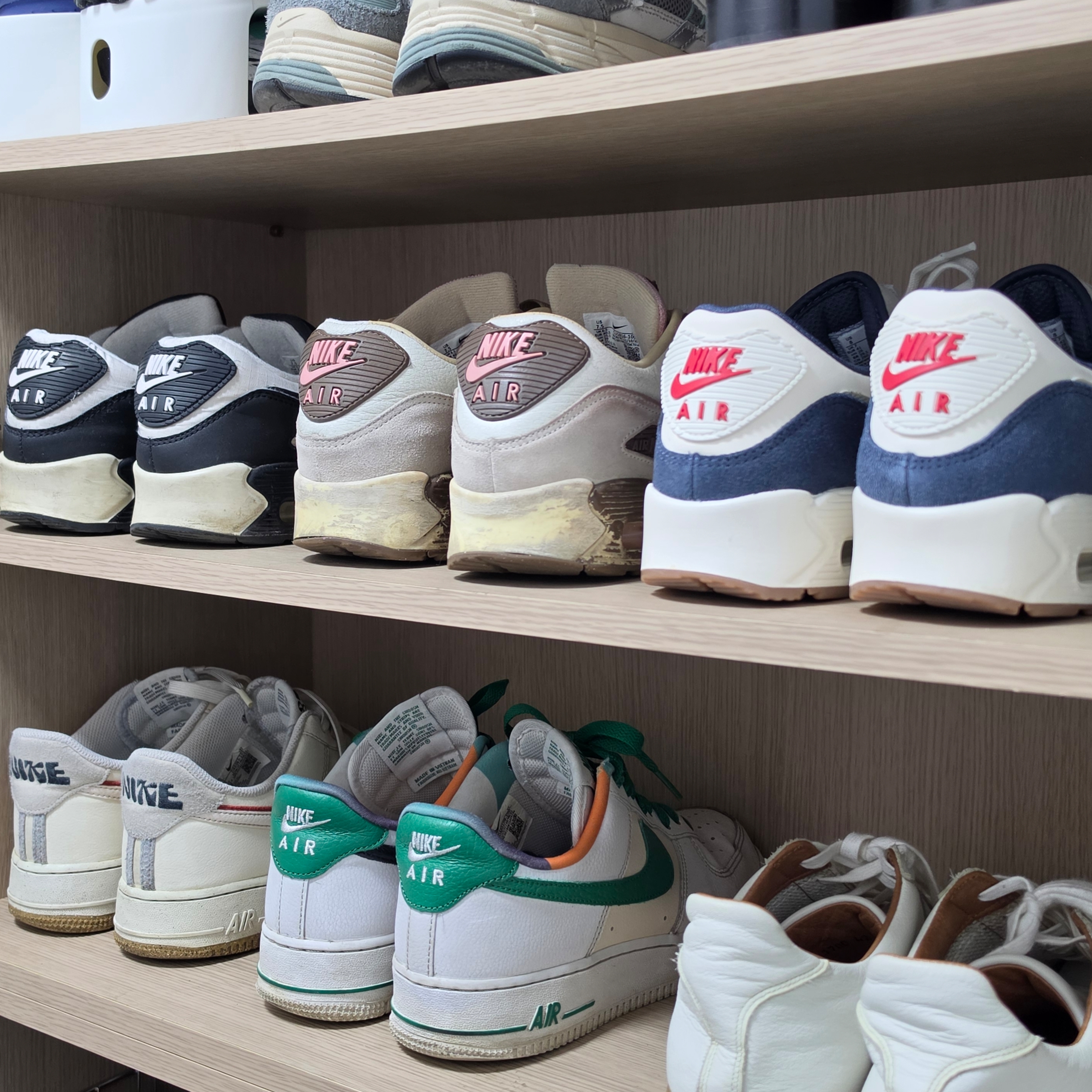 Nike Air Max 90 Premium Pale Ivory Thunder Blue, Nike Air Max 90 NRG Bacon 착용 스타일 - 4