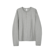 CHOWOO Comfort 3-Button Henley Neck Gray