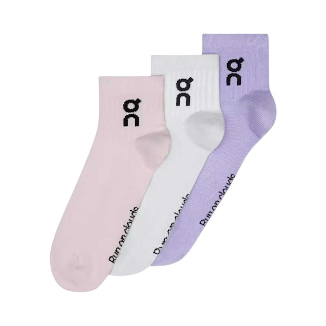 온 러닝 로고 미드 삭스 오키드 블룸 (3개입)(On Running Logo Mid Socks Orchid Bloom (3 Pack)) - 1