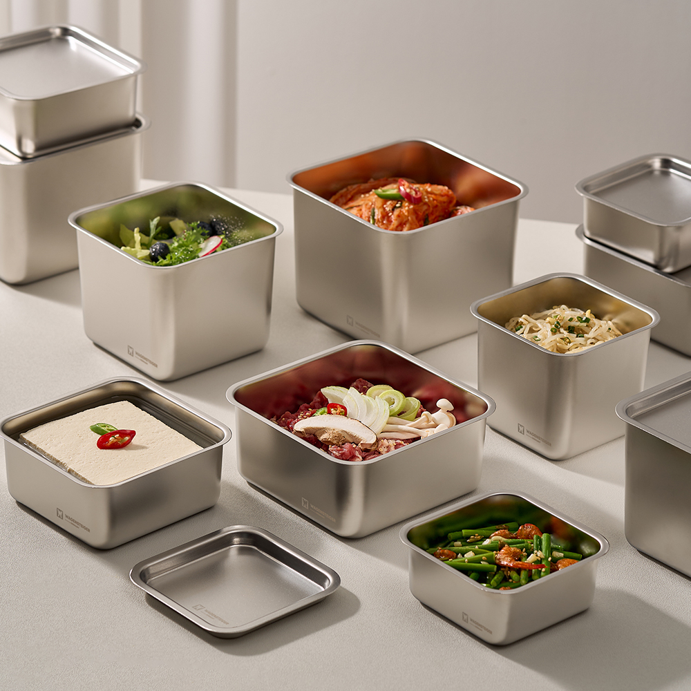 바겐슈타이거 콰트라트 스텐 304 캐니스터 낮은형 중 750ml(WAGENSTEIGER Quatrat Stainless 304 Canister Shallow - M 750ml) - 3