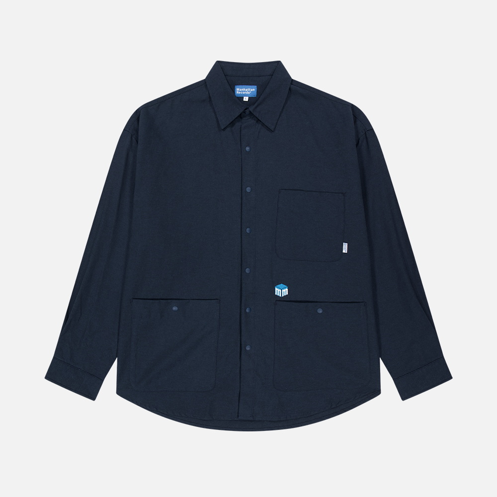 맨하탄 레코즈 7인치 바이닐 포켓 셔츠 - 네이비(Manhattan Records 7in. Vinyl Pocket Shirt - Navy) - 2