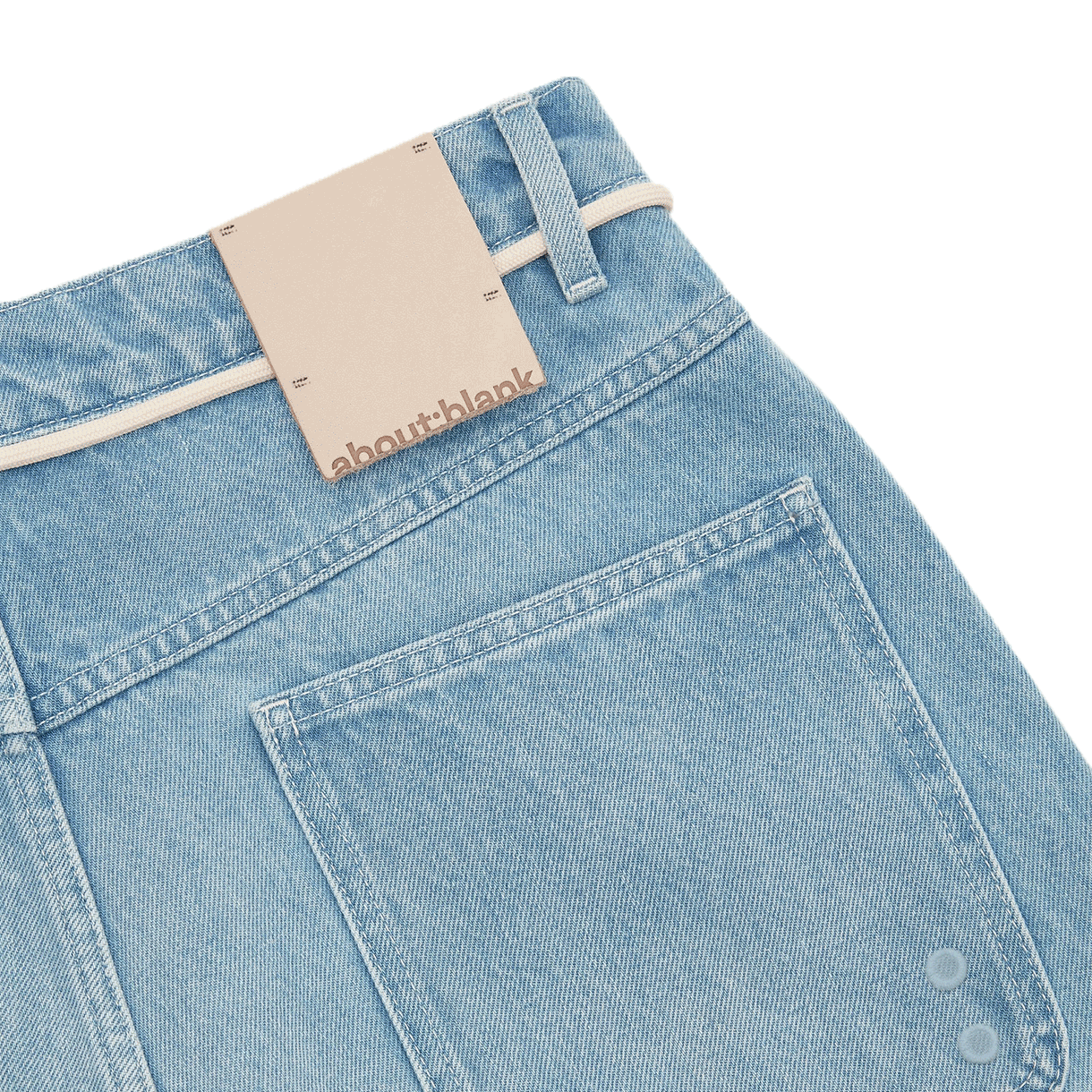 [KREAM 단독] 어바웃 블랭크 와이드 레그 데님 라이트 블루 워시 - 26SS([KREAM 단독] About:Blank Wide Leg Denim Light Blue Wash - 26SS) - 3