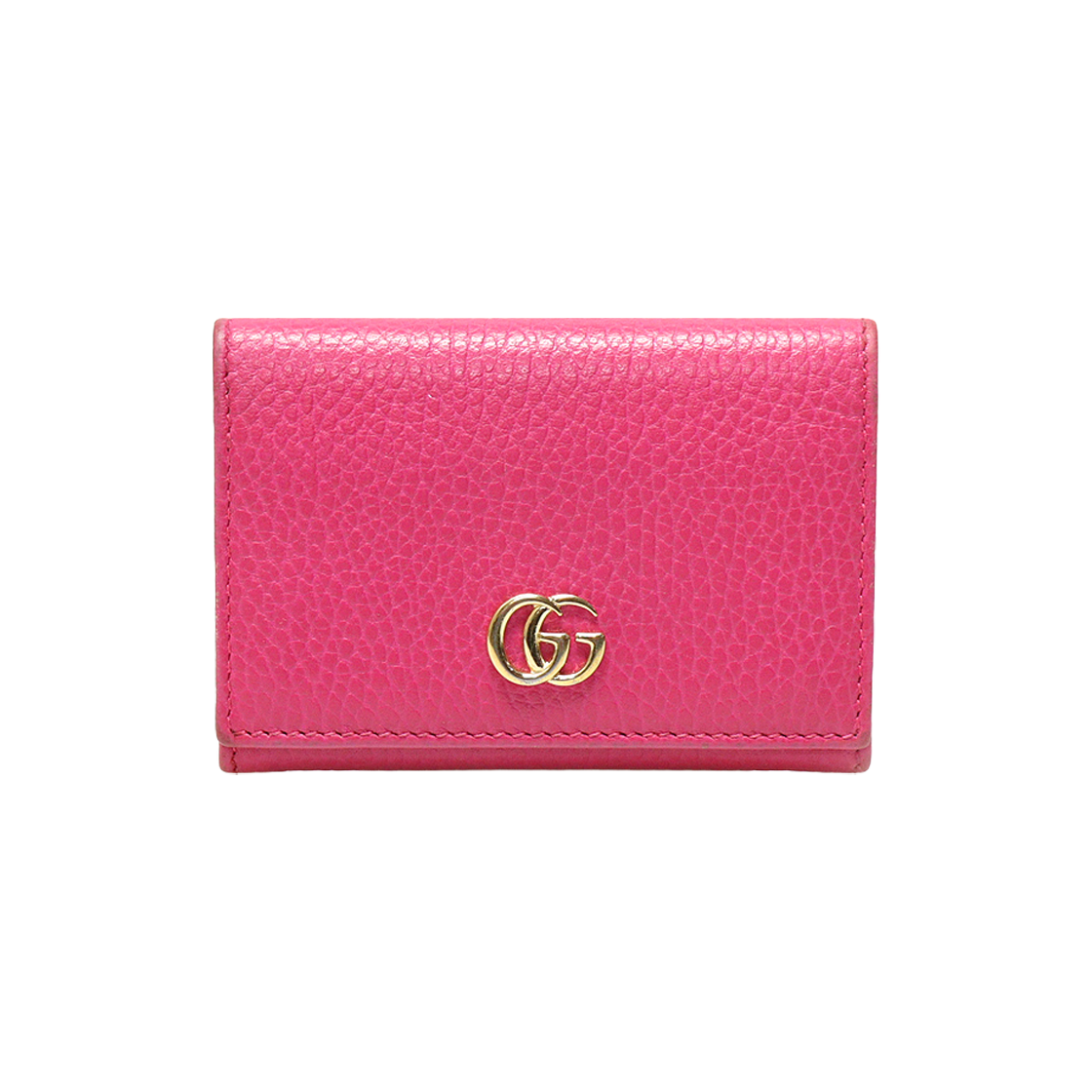 ITPNMFUWSUNW Gucci 474748 Pink Gold GG Marmont Card Case Wallet