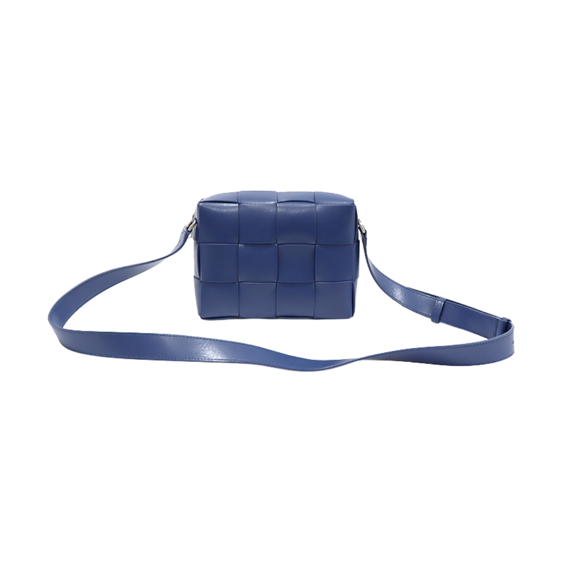 보테가 베네타 730027 크루즈 블루 인트레치아토 위빙 카세트 카메라 숄더 크로스백(Bottega Veneta 730027 Cruise Blue Intrecciato Woven Cassette Camera Shoulder Crossbody Bag) - 1