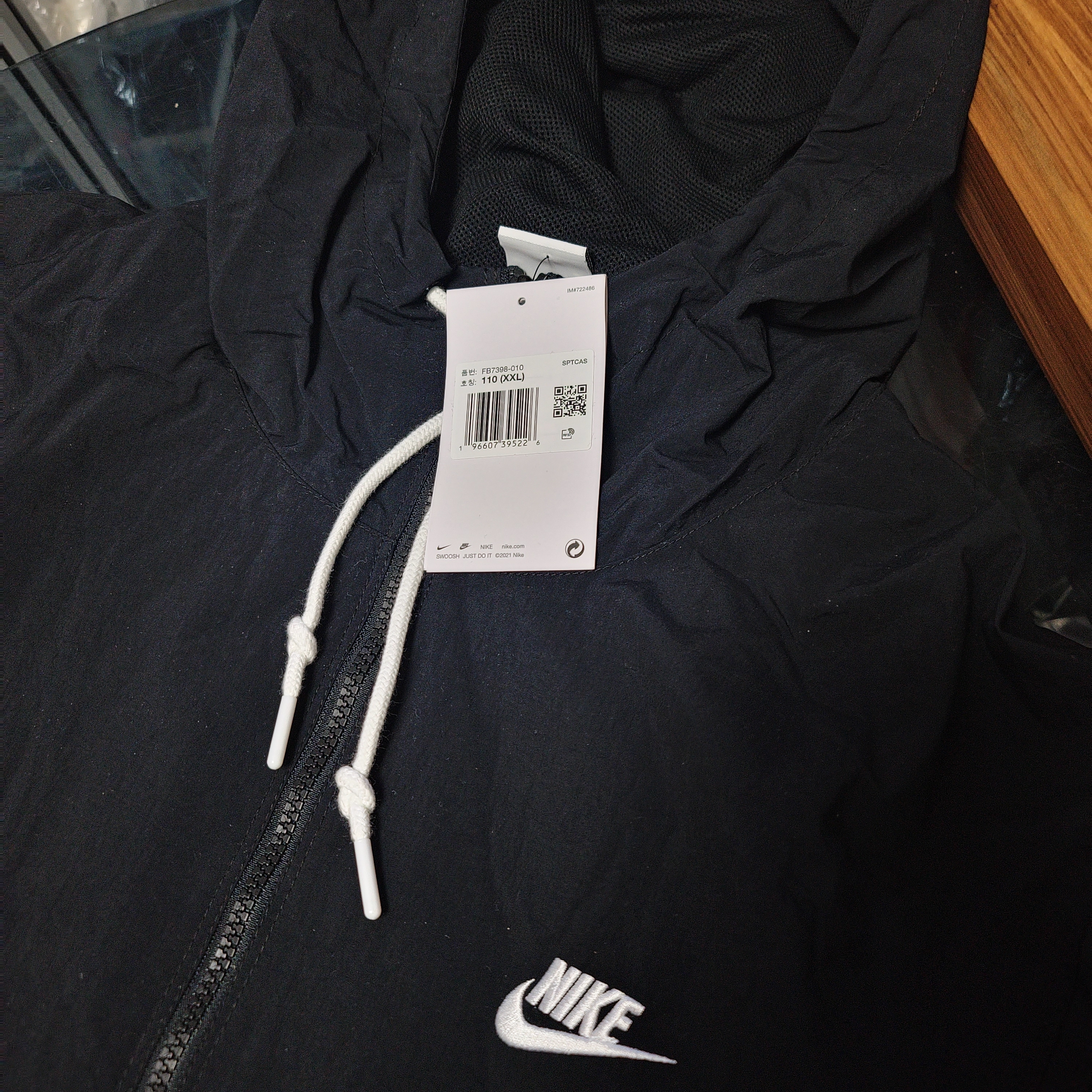 Nike Club Full-Zip Woven Jacket Black White - Asia 착용 스타일 - 1
